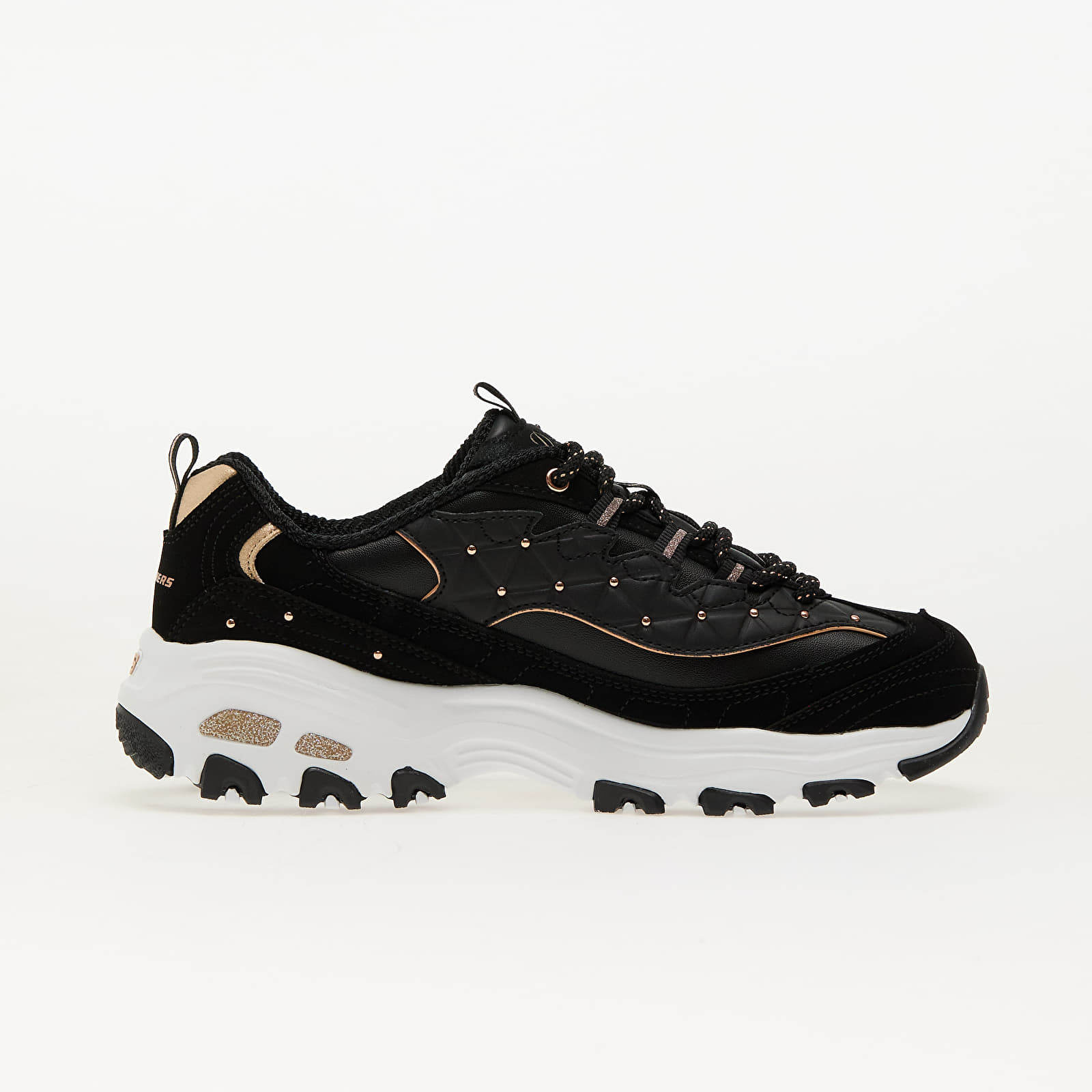 Women's sneakers and shoes Skechers D'Lites-Glamour Feels Black/ Rose Gold