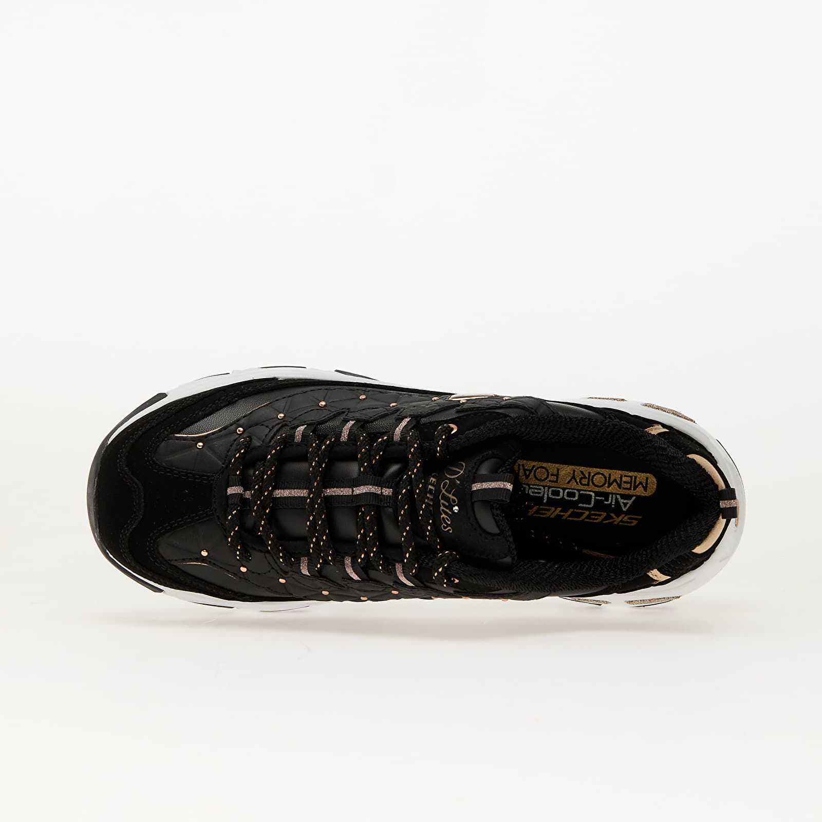 Women's sneakers and shoes Skechers D'Lites-Glamour Feels Black/ Rose Gold