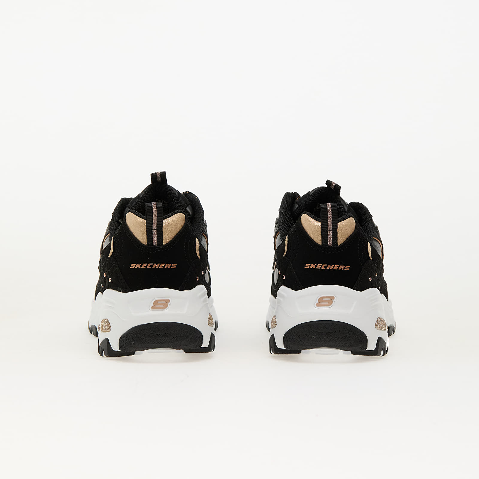 Women's sneakers and shoes Skechers D'Lites-Glamour Feels Black/ Rose Gold