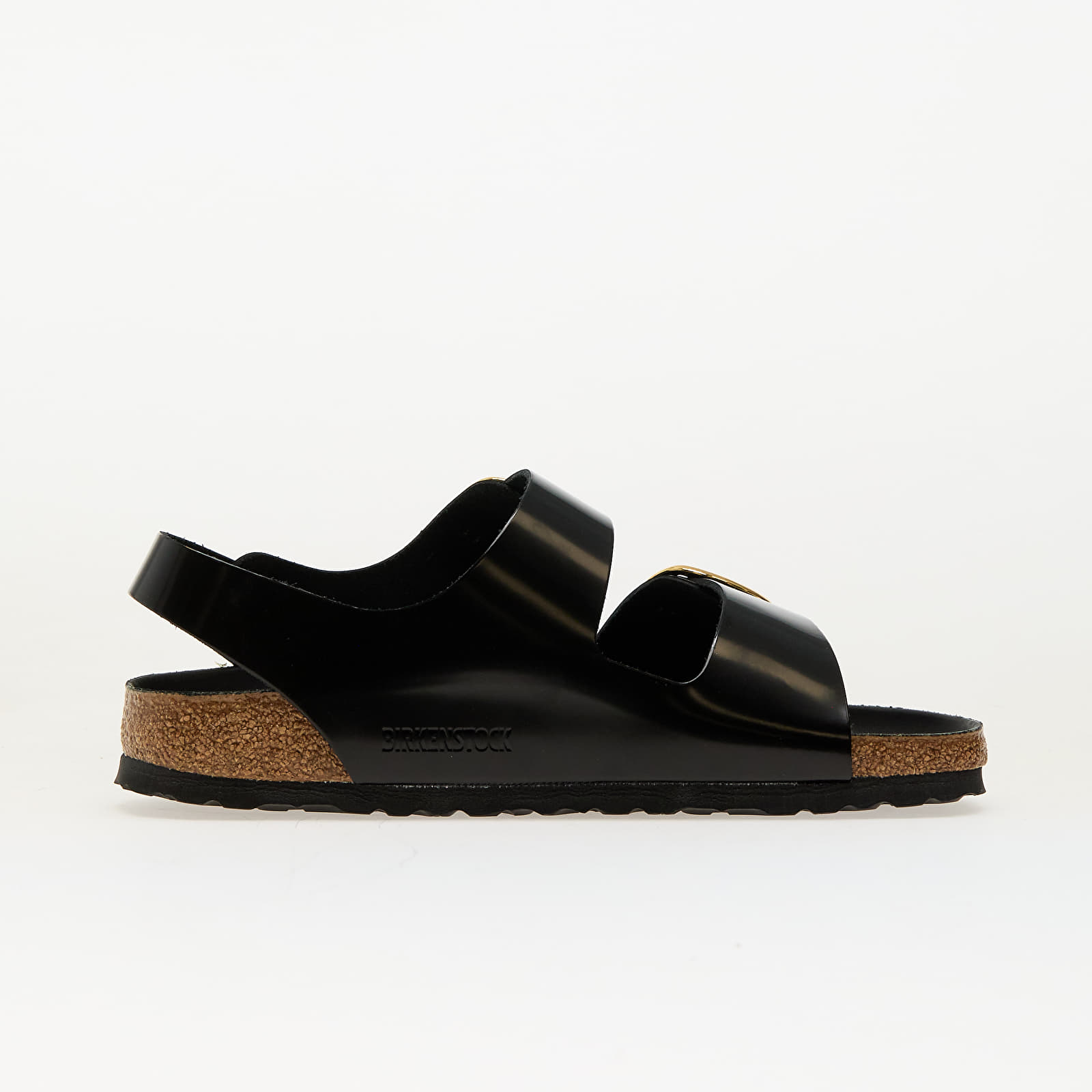 Naiste tossud ja kingad Birkenstock Milano Big Buckle Natural Leather Patent High-Shine Black