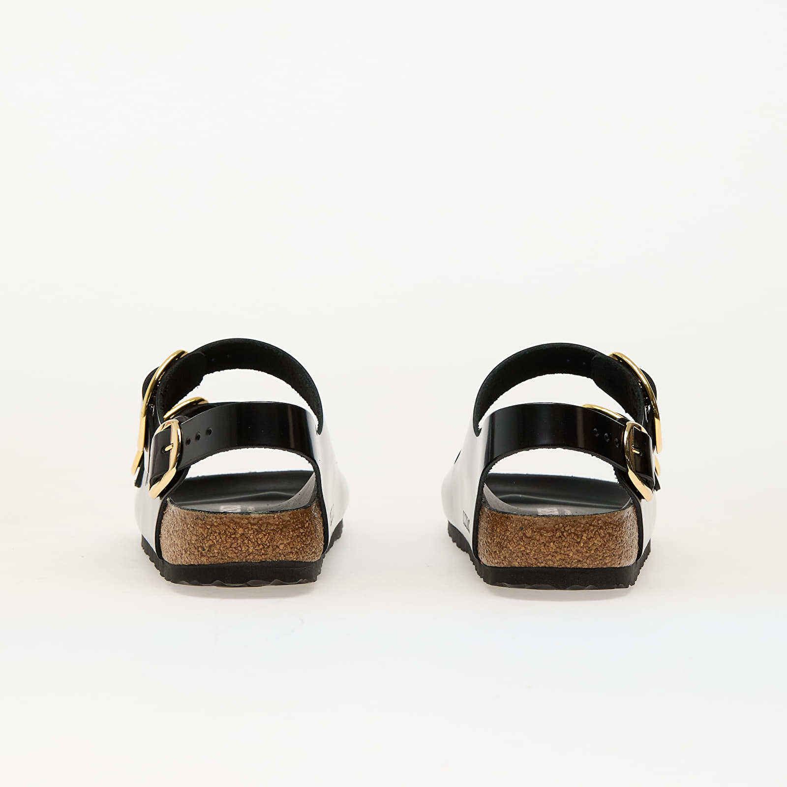 Naiste tossud ja kingad Birkenstock Milano Big Buckle Natural Leather Patent High-Shine Black