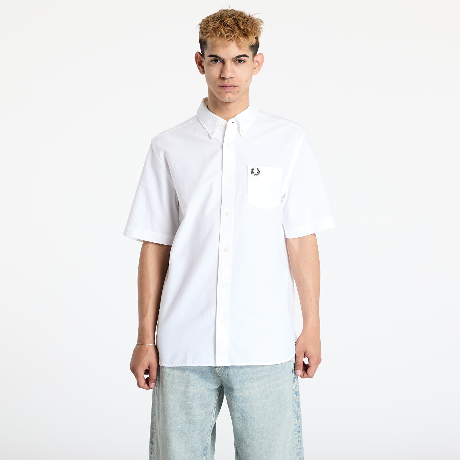 Overhemden FRED PERRY Oxford Shirt White