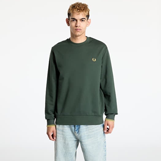 Pulóver FRED PERRY Crew Neck Sweatshirt Court Green