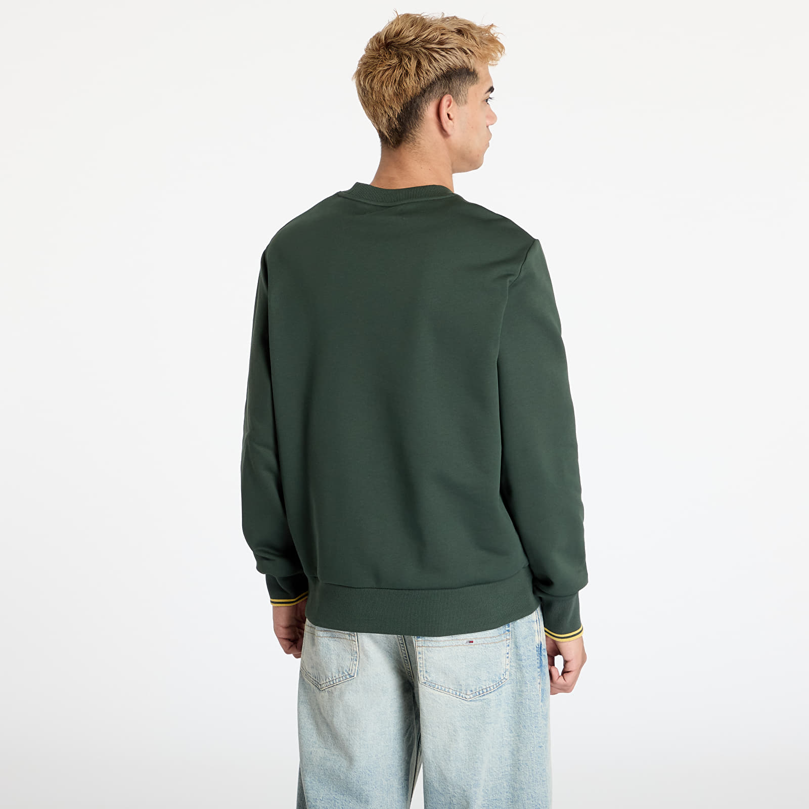 Pánske mikiny FRED PERRY Crew Neck Sweatshirt Court Green