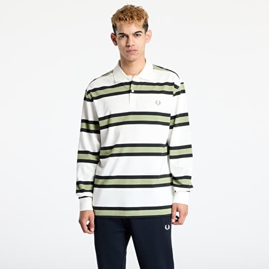Maglietta FRED PERRY Jersey Stripe Polo Shirt Light Ecru