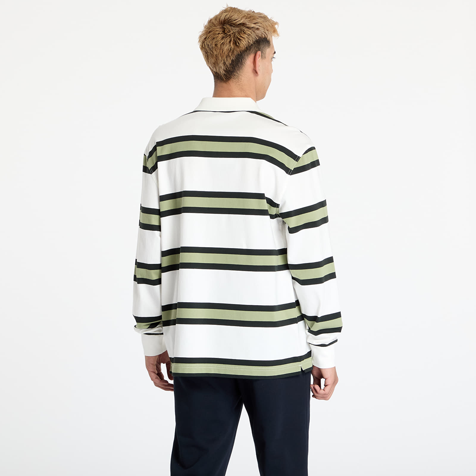 T-skjorter for menn FRED PERRY Jersey Stripe Polo Shirt Light Ecru