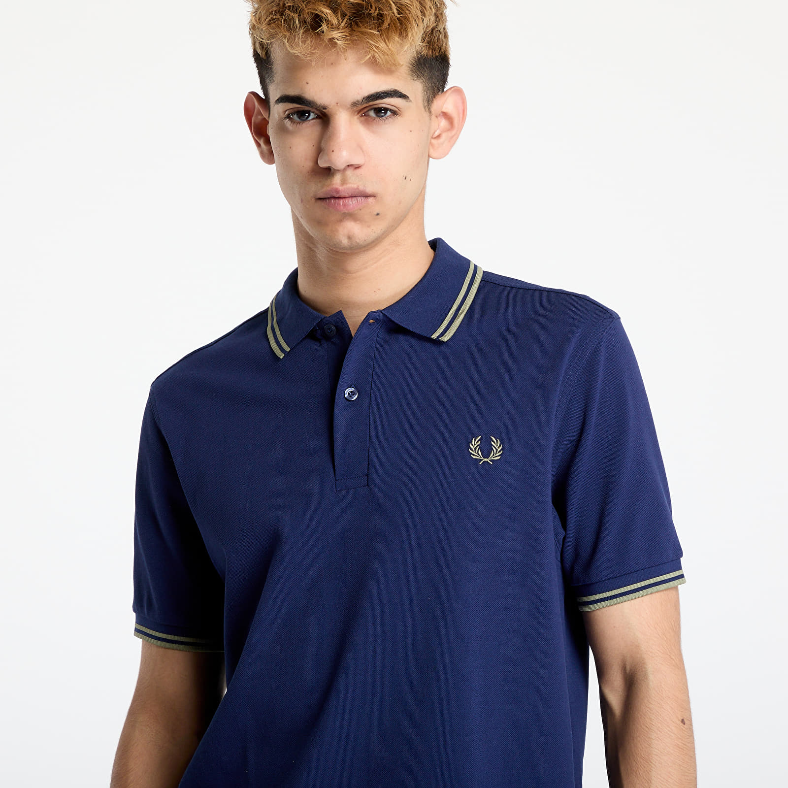 Camisetas hombre FRED PERRY Twin Tipped Fred Perry Shirt Blue/ Olive Mint