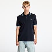 FRED PERRRY Twin Tipped Fred Perry Shirt Navy/ Mint Blue