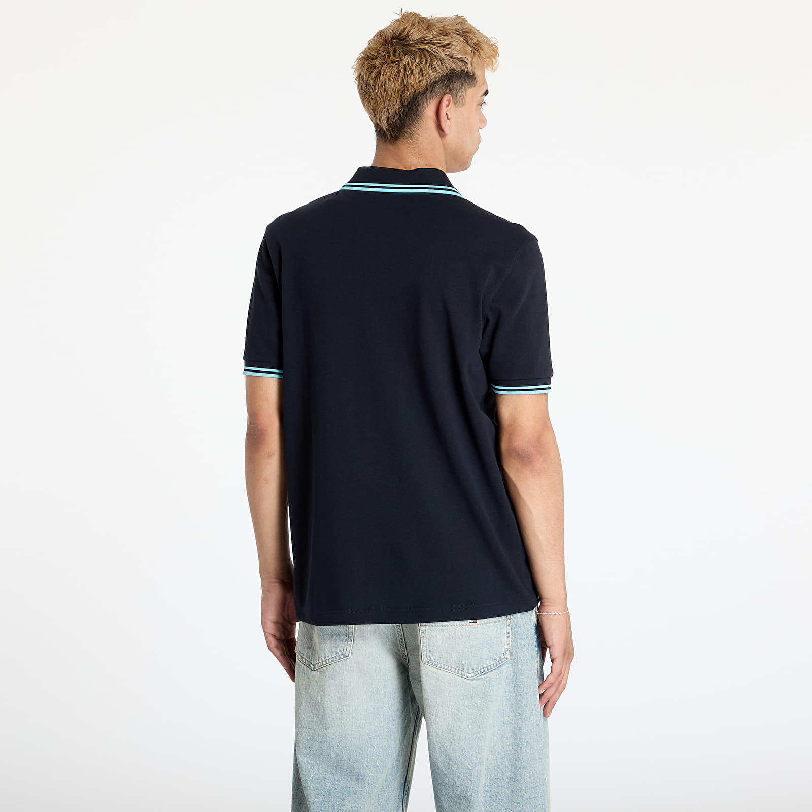 T-skjorter for menn FRED PERRRY Twin Tipped Fred Perry Shirt Navy/ Mint Blue