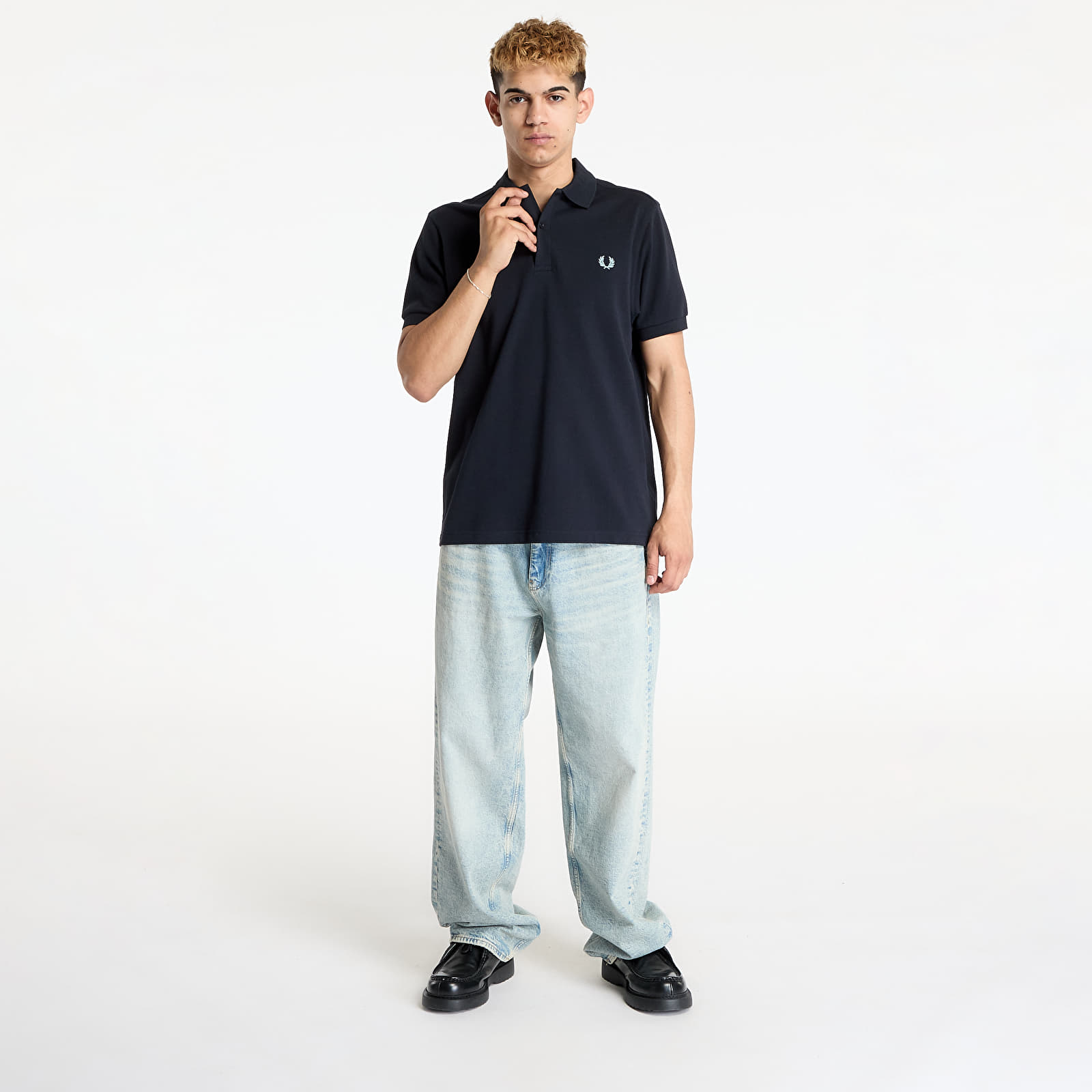 Men's T-shirts FRED PERRY The Fred Perry Shirt Navy/ Mint Blue