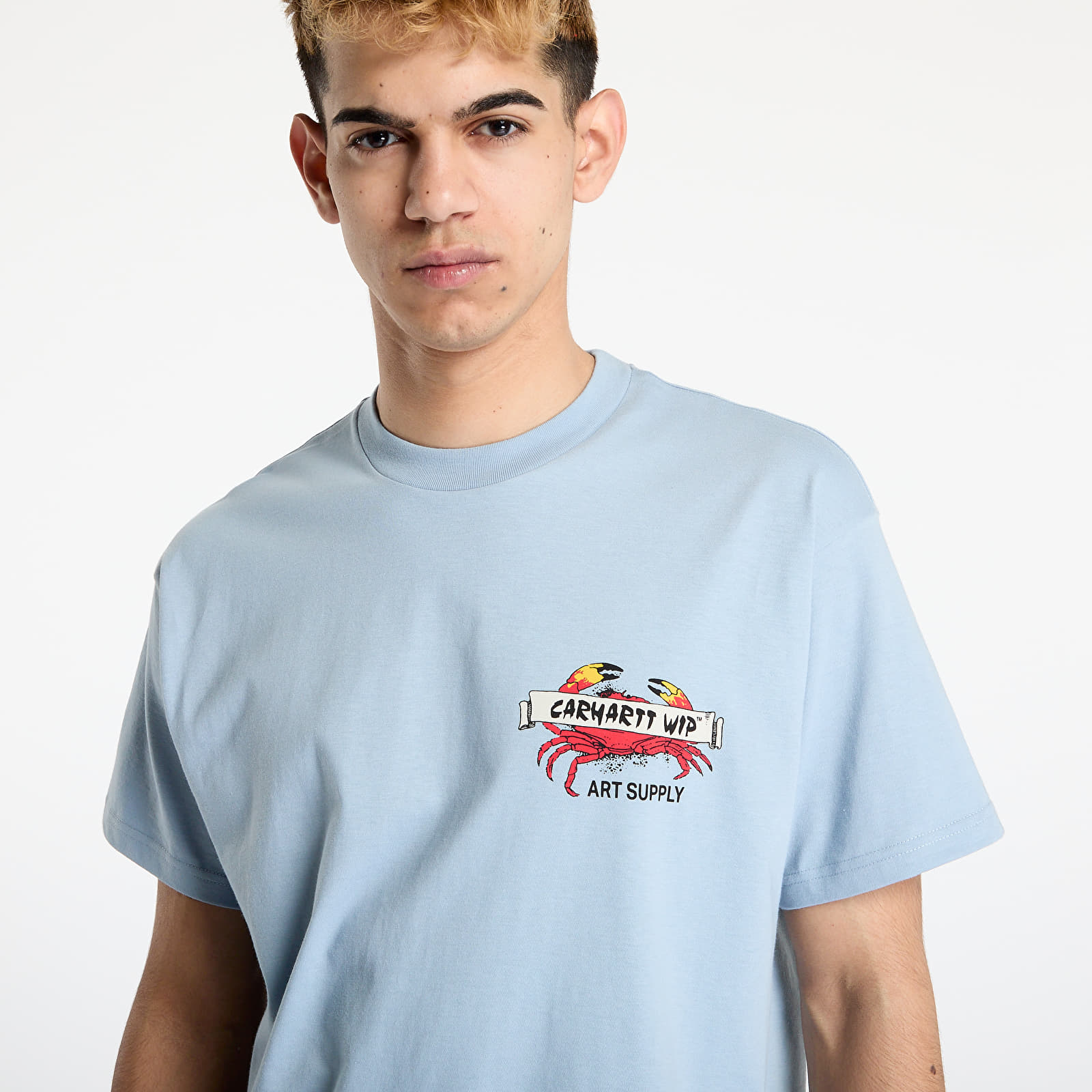 Camisetas hombre Carhartt WIP Crab Paint Short Sleeve T-Shirt UNISEX Frosted Blue