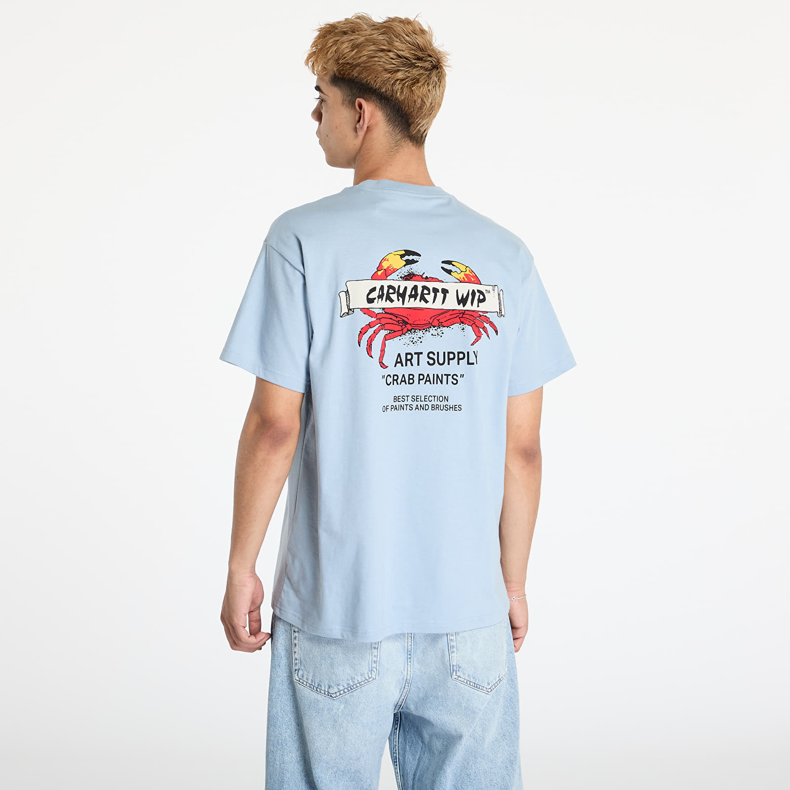 Camisetas hombre Carhartt WIP Crab Paint Short Sleeve T-Shirt UNISEX Frosted Blue