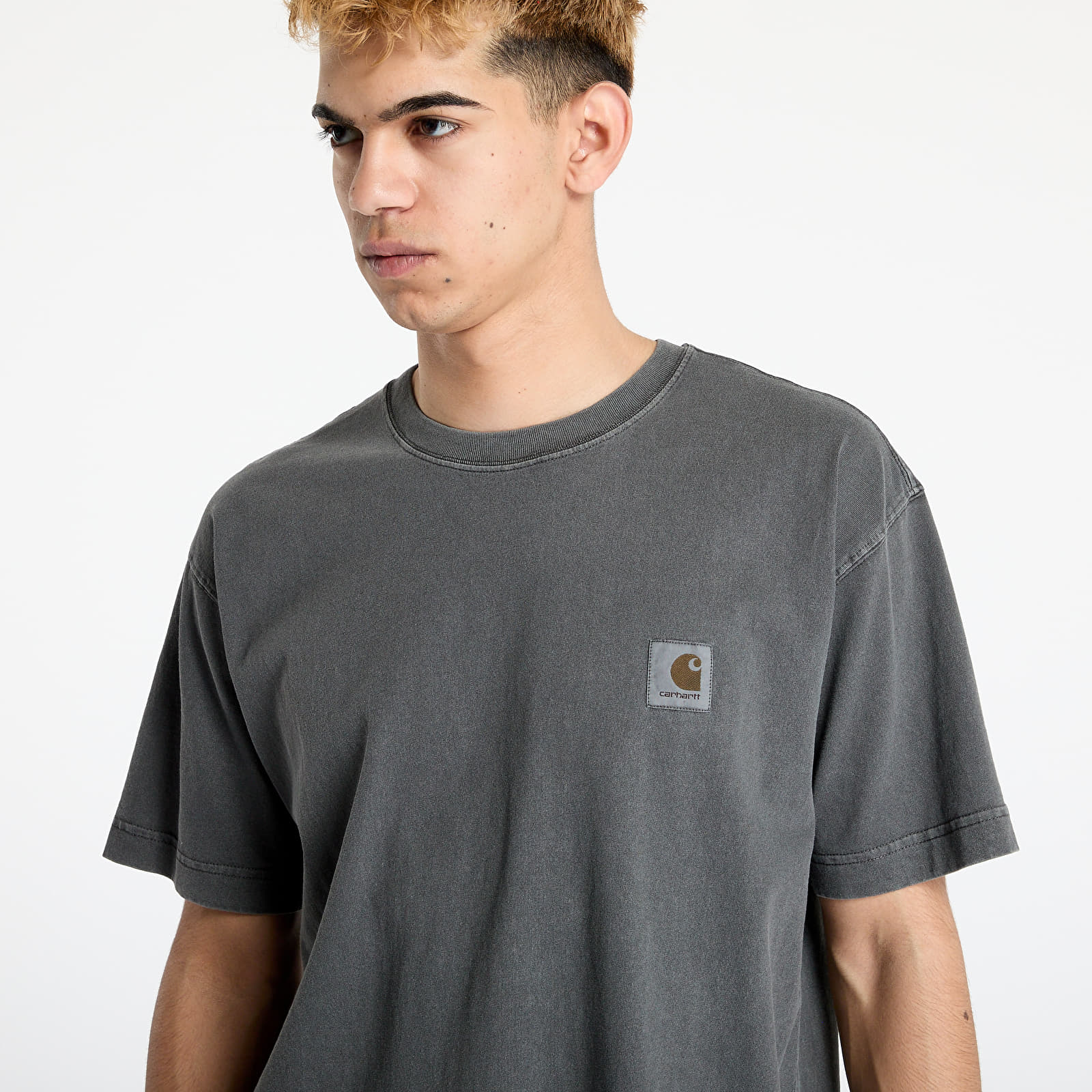 Heren T-shirts Carhartt WIP Nelson Short Sleeve T-Shirt UNISEX Graphite Garment Dyed