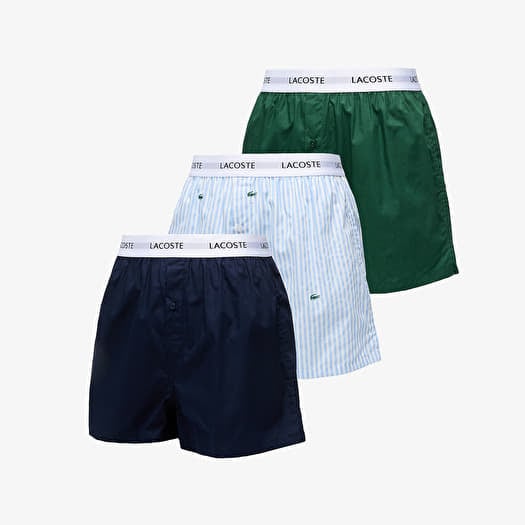 LACOSTE Boxer 3-Pack Overview/ White/ Green/ Navy