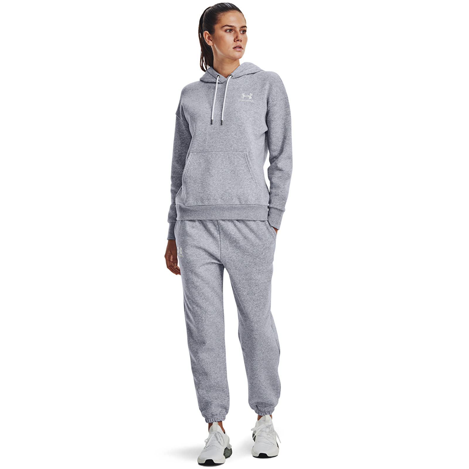 Women's Trousers Under Armour Icon Fleece Jogger Mod Gray Light Heather/ White