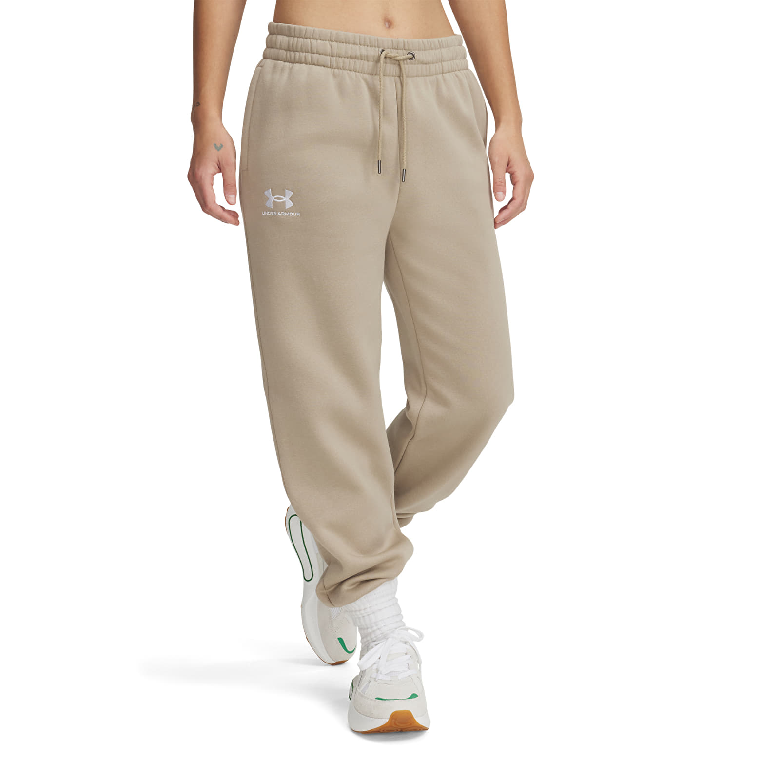 Women's Trousers Under Armour Icon Fleece Jogger City Khaki/ White