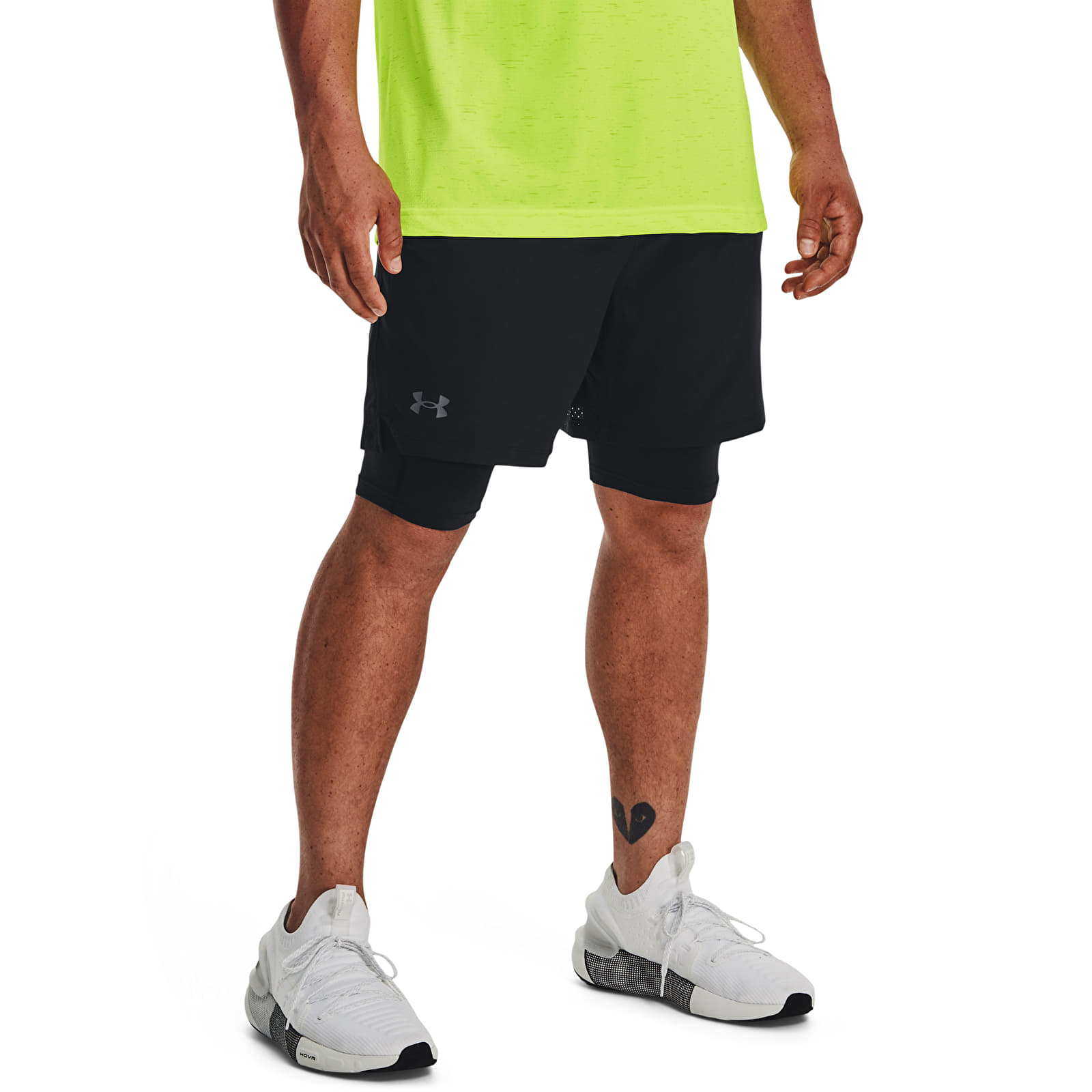 Shorts für Männer Under Armour Vanish Woven 2in1 Sts Black/ Black/ Pitch Gray