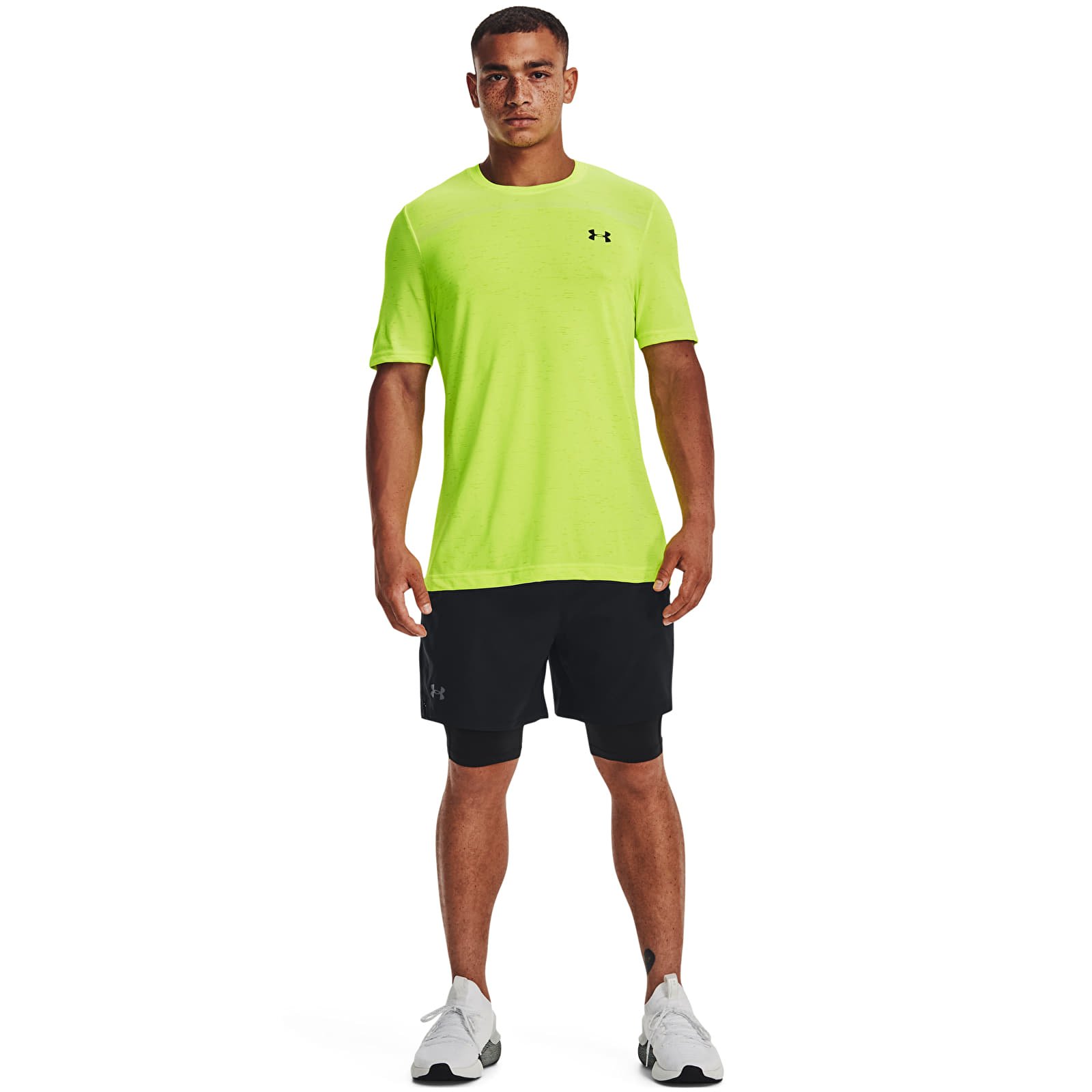 Shorts für Männer Under Armour Vanish Woven 2in1 Sts Black/ Black/ Pitch Gray
