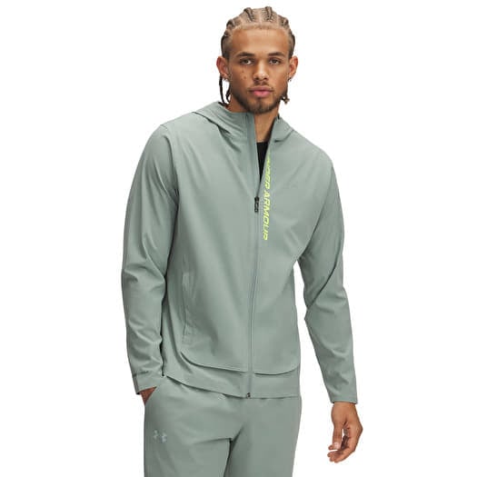 Jas Under Armour OUTRUN THE STORM JACKET Silica Green/ High Vis Yellow/ Reflective