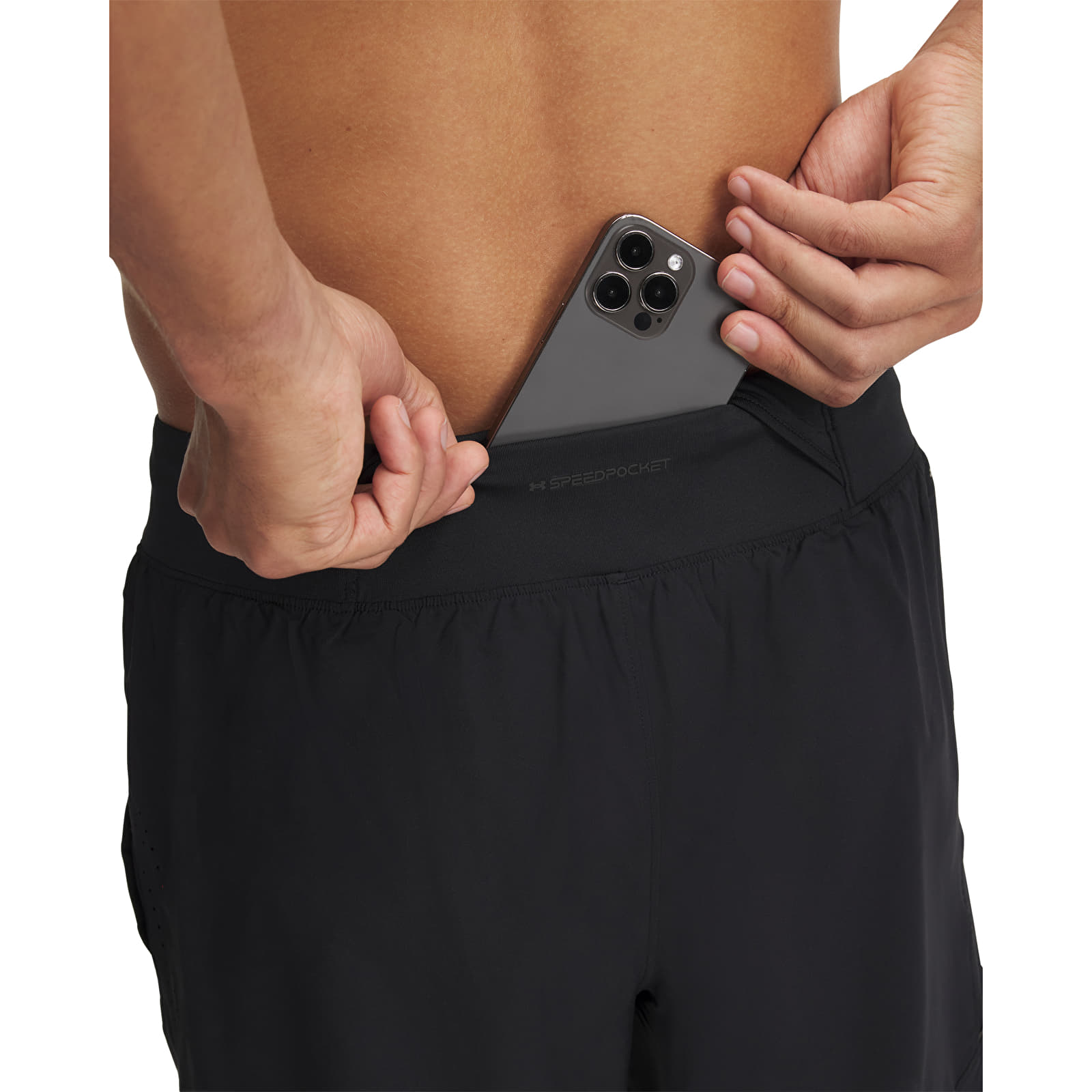 Men's shorts Under Armour LAUNCH PRO 2n1 7'' SHORTS Black/ Fire/ Reflective