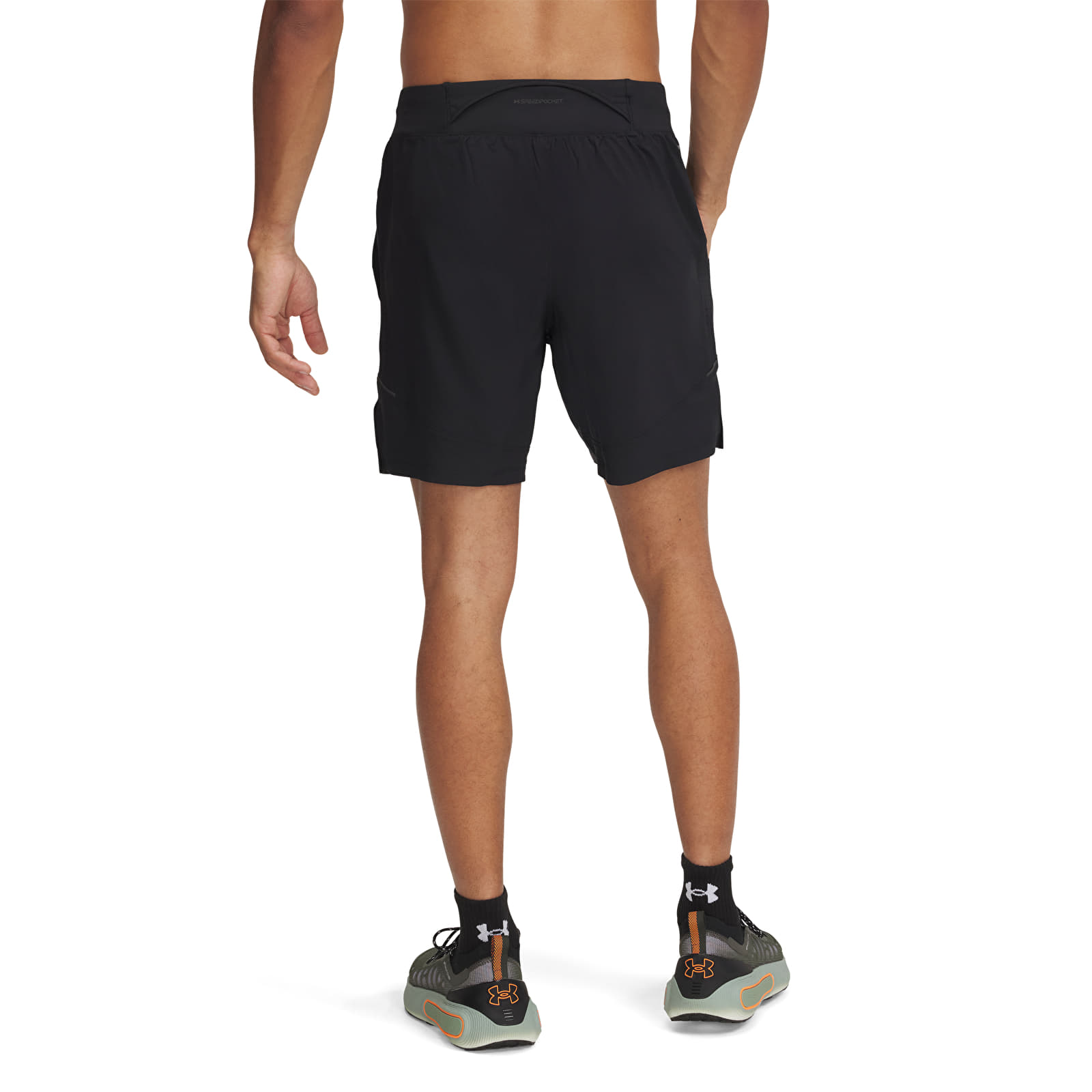 Men's shorts Under Armour LAUNCH PRO 2n1 7'' SHORTS Black/ Fire/ Reflective