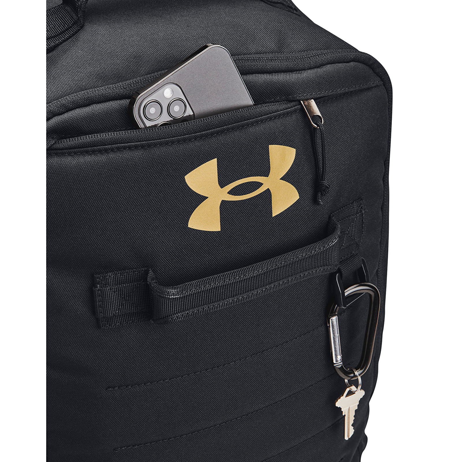 Meeste seljakotid Under Armour Contain Backpack Black/ Black/ Metallic Gold