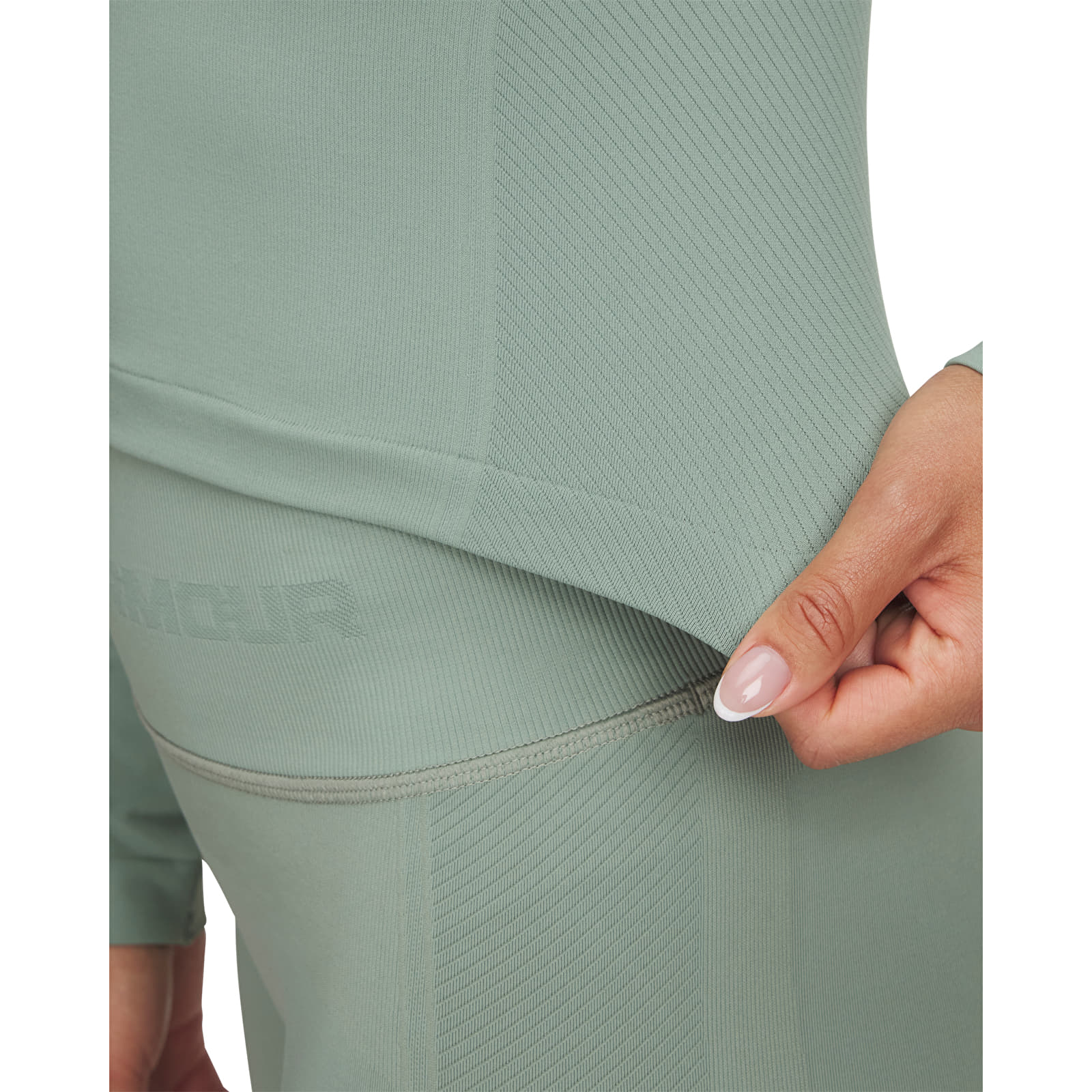 Naiste T-särgid Under Armour Vanish Seamless LS Tee Silica Green/ White