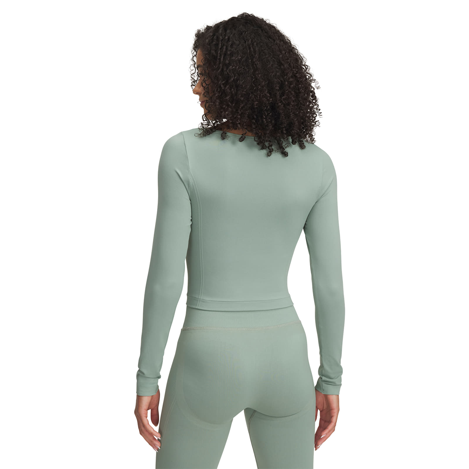 Naiste T-särgid Under Armour Vanish Seamless LS Tee Silica Green/ White