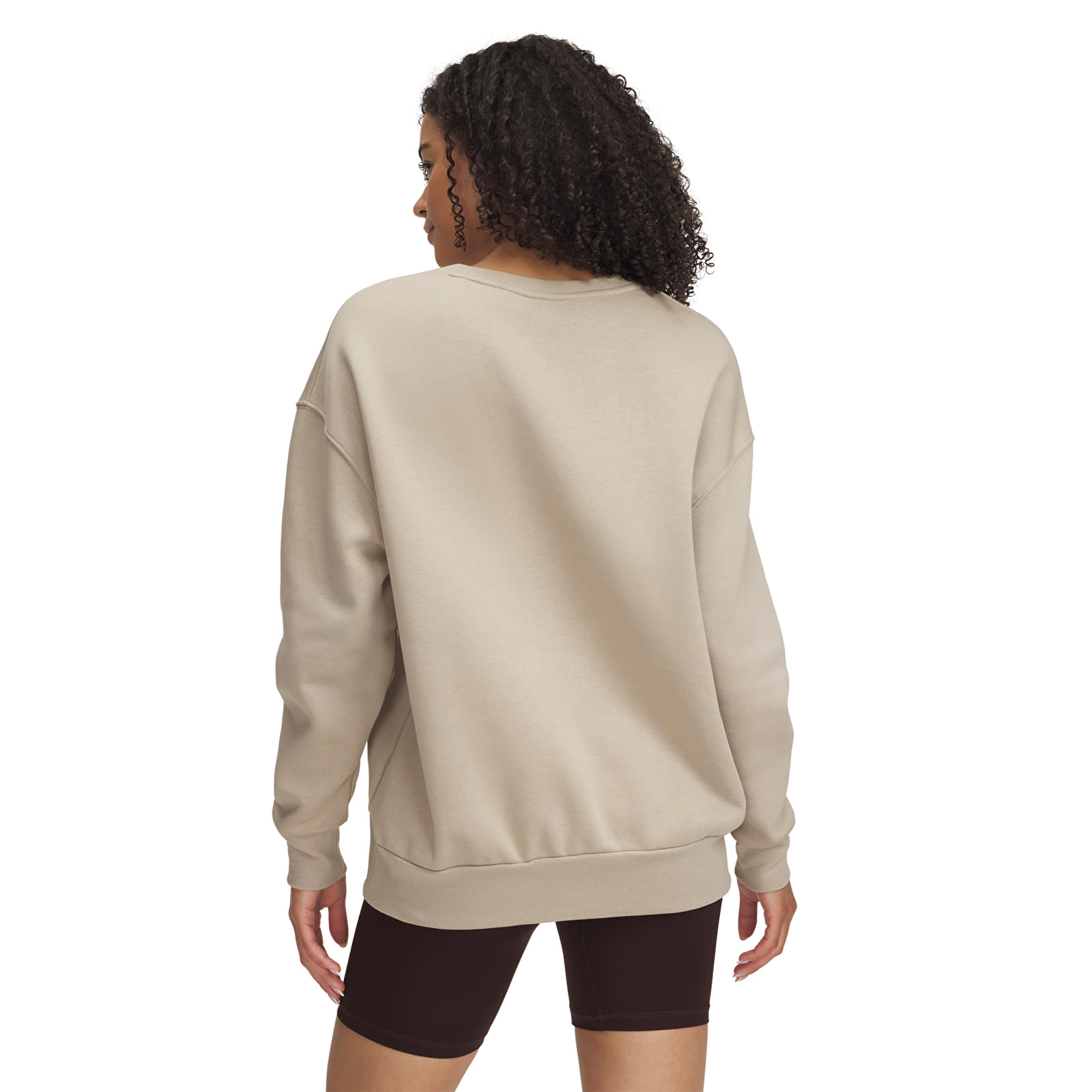 Sudaderas de mujer Under Armour Icon Fleece OS Crew City Khaki/ White