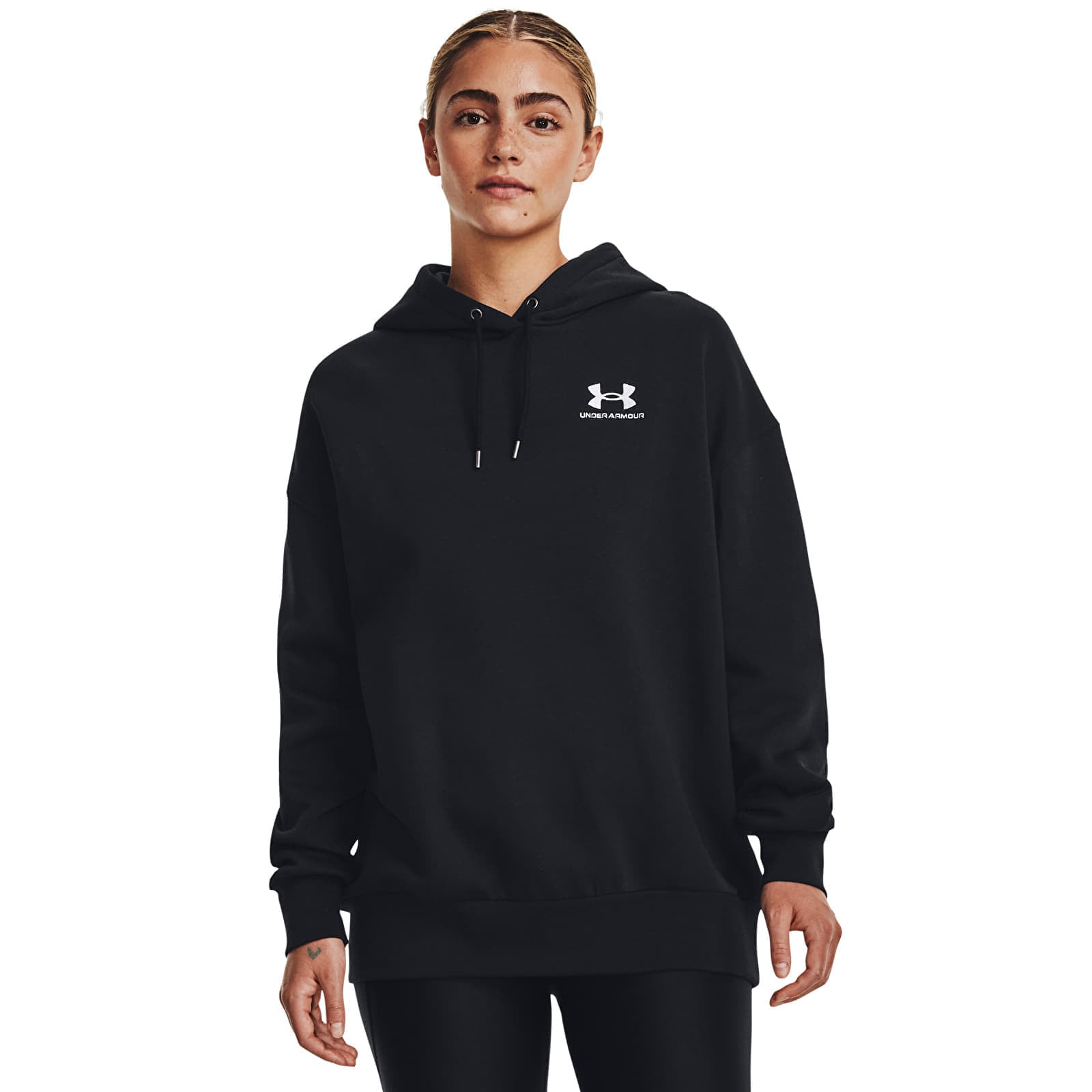 Sweatshirt Under Armour Icon Fleece OS Hoodie Black/ White M