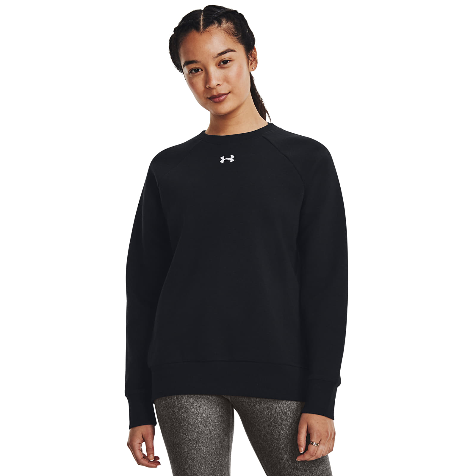 Sudaderas de mujer Under Armour Rival Fleece Crew Black/ White