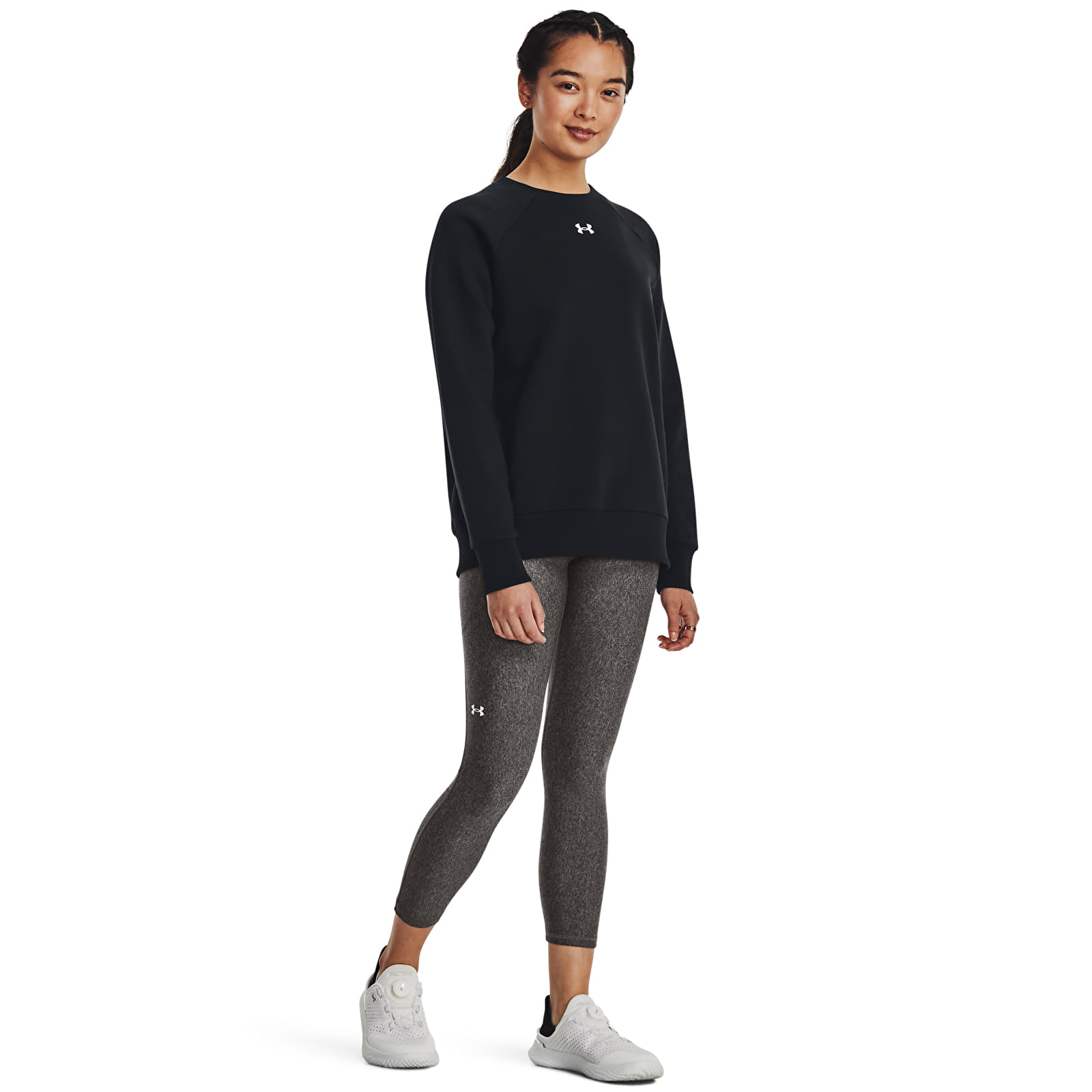 Sudaderas de mujer Under Armour Rival Fleece Crew Black/ White
