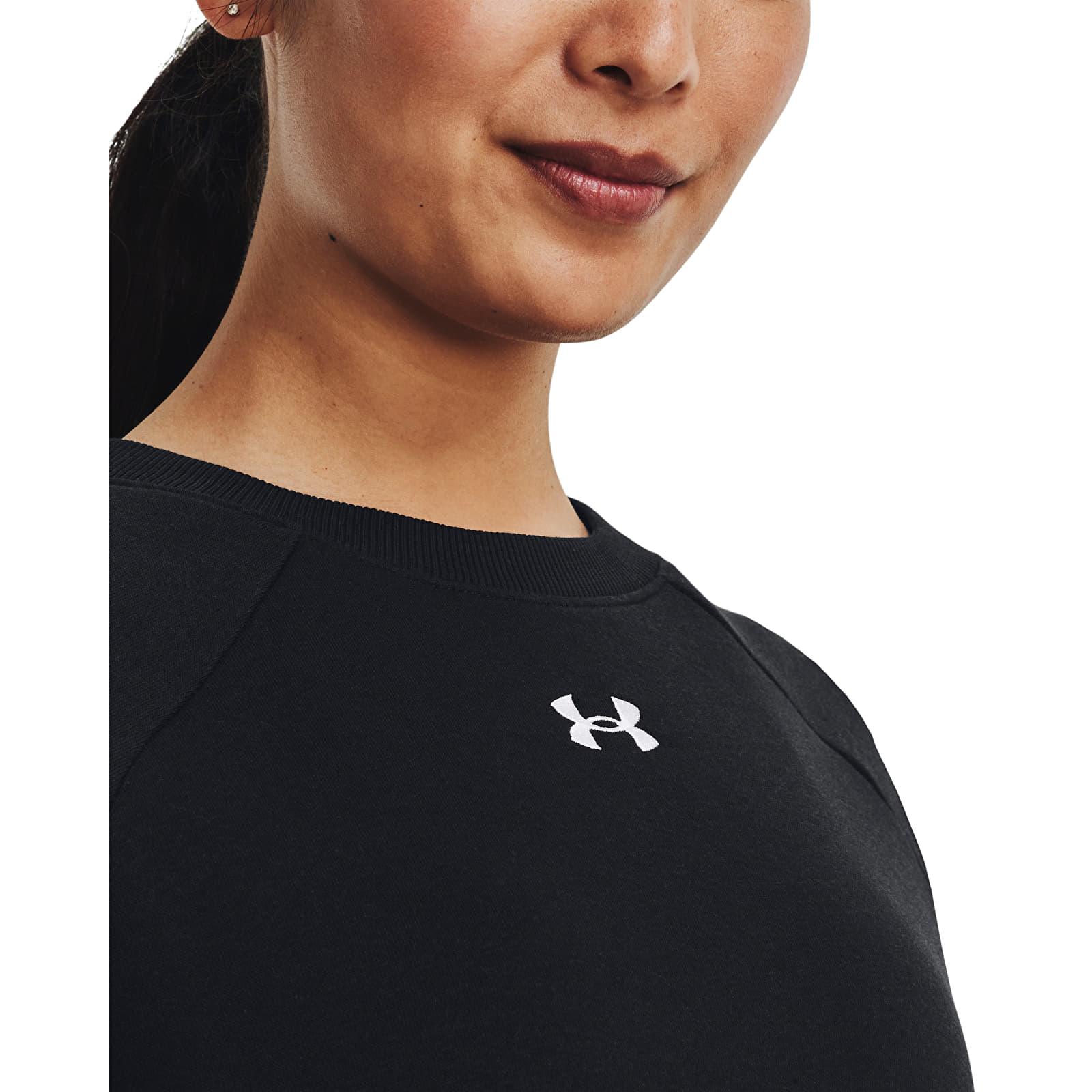 Sudaderas de mujer Under Armour Rival Fleece Crew Black/ White