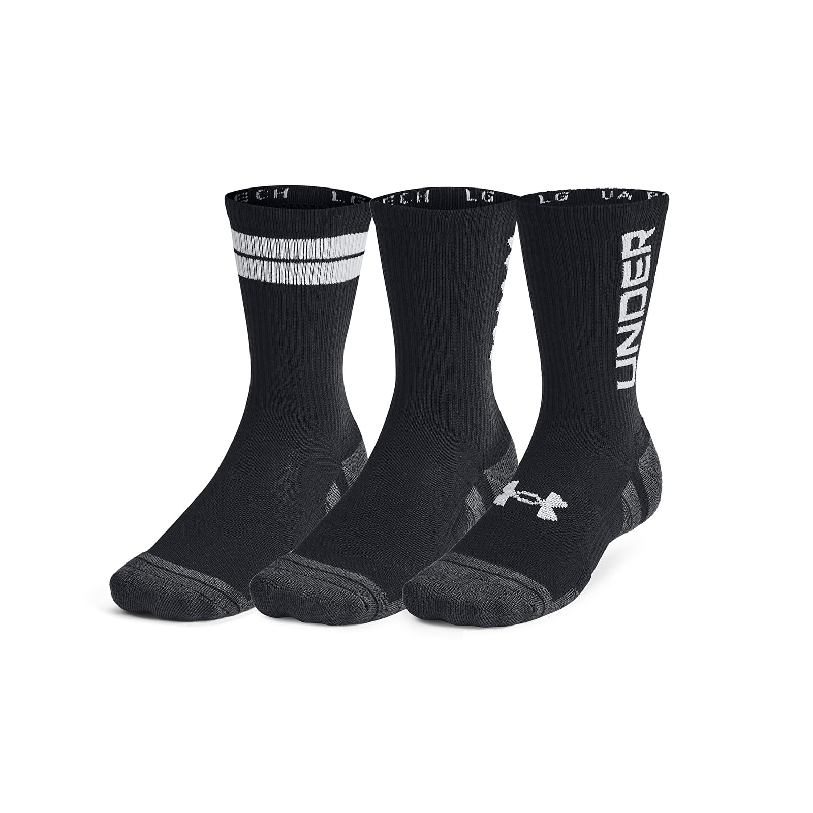 Calcetines para hombre Under Armour Perf Tech Nov 3-Pack Crew Black/ Black/ White