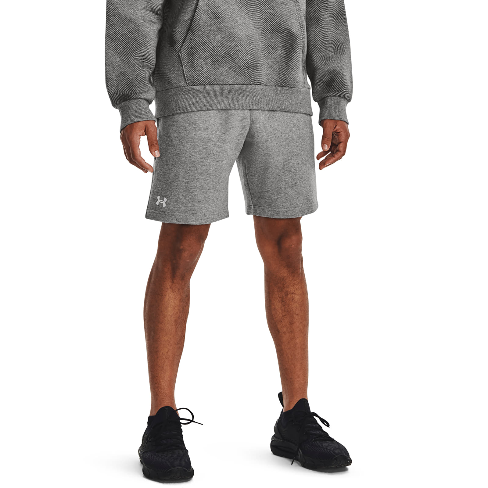 Men's shorts Under Armour Rival Fleece Shorts Castlerock Light Heather/ White