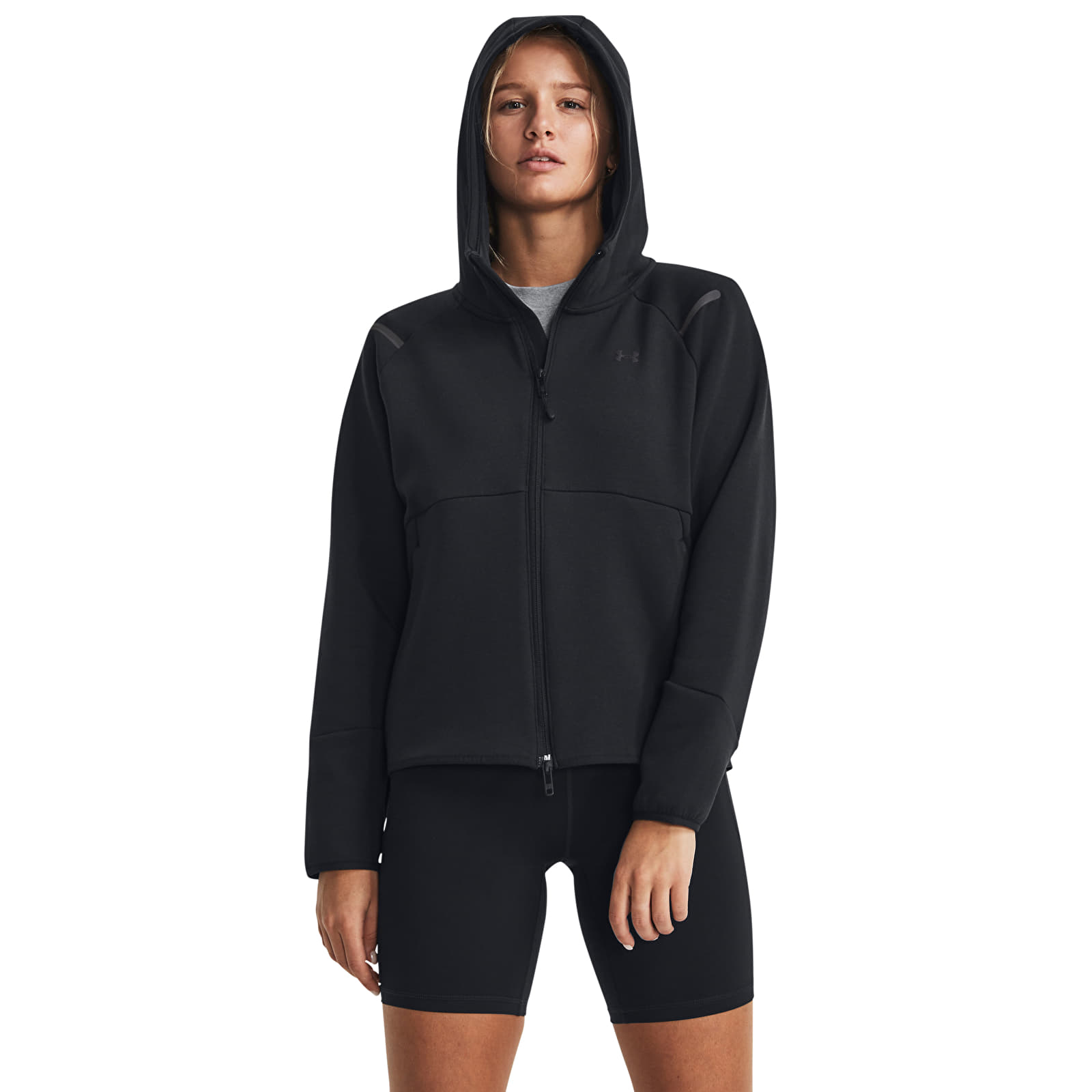 Naiste kampsunid Under Armour Unstoppable Fleece FZ Black/ Black