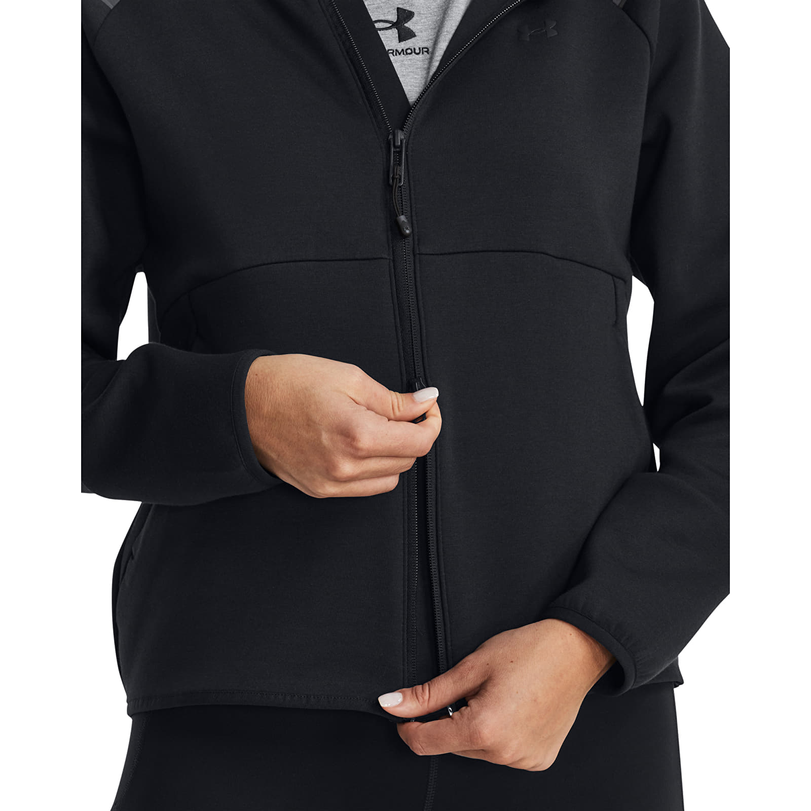 Naiste kampsunid Under Armour Unstoppable Fleece FZ Black/ Black