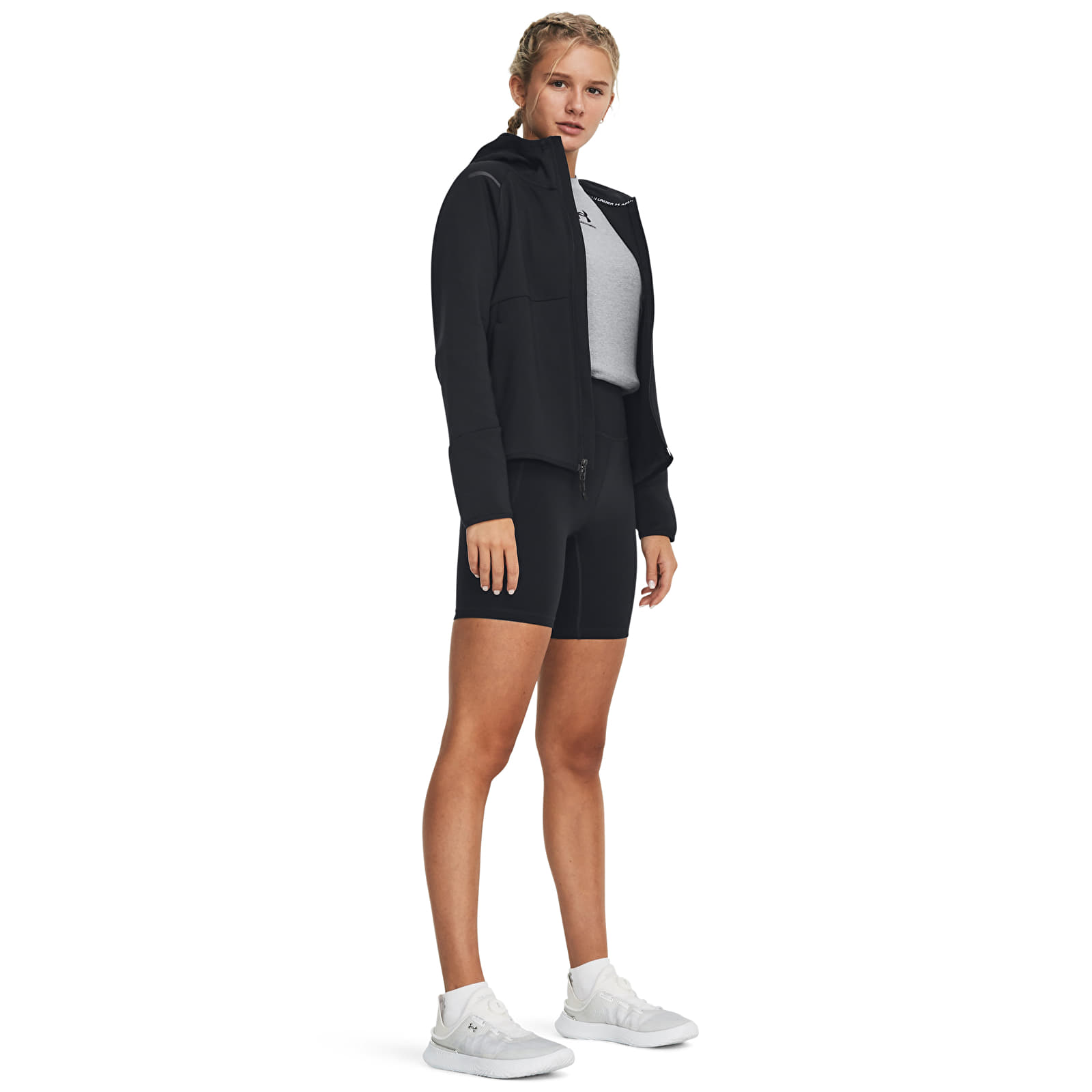 Naiste kampsunid Under Armour Unstoppable Fleece FZ Black/ Black