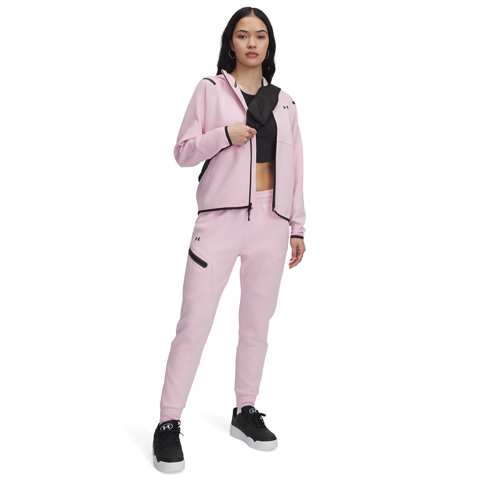 Women's Trousers Under Armour Unstoppable Fleece Jogger Prime Pink/ Black