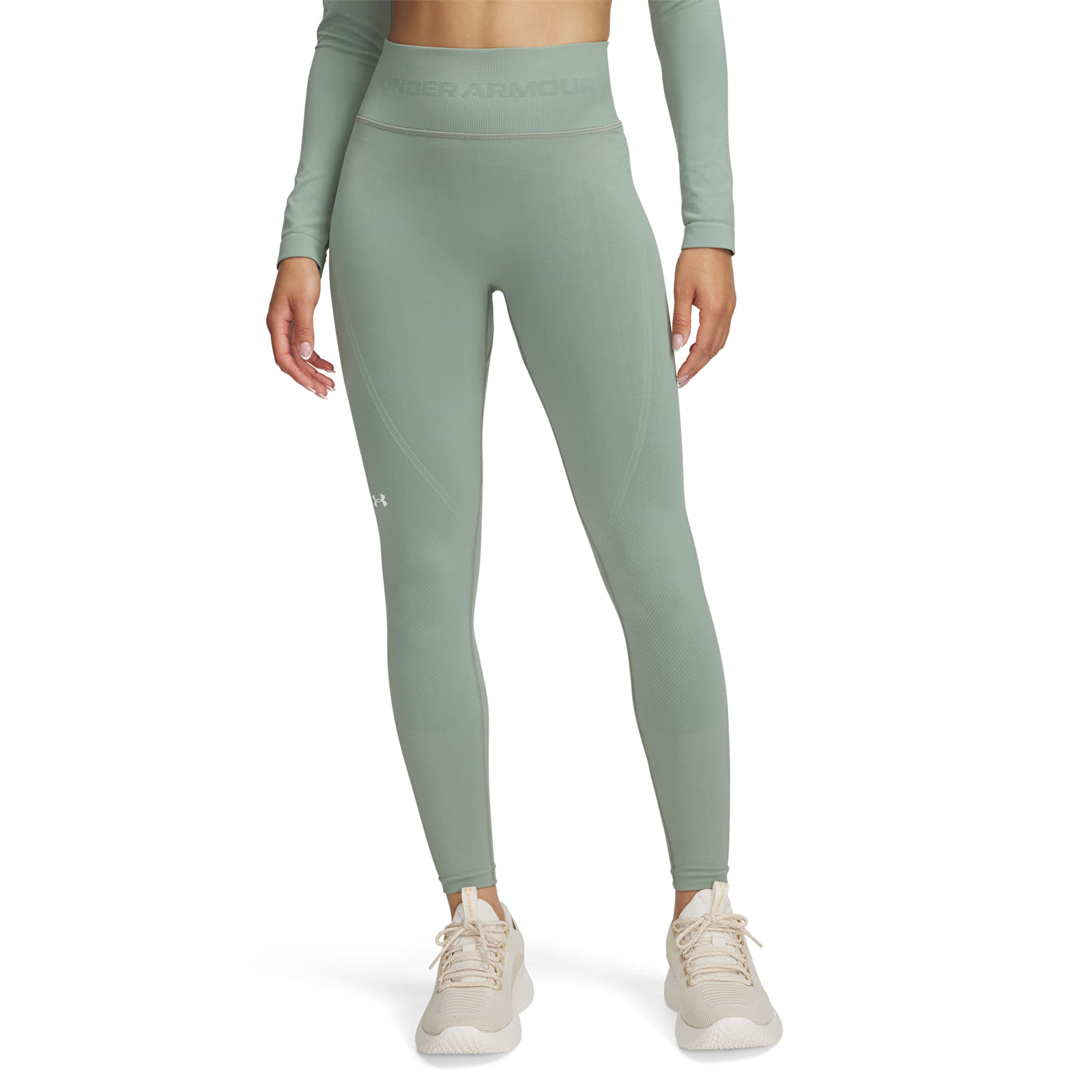 Leggings für Frauen Under Armour Vanish Seamless Legging Silica Green/ White