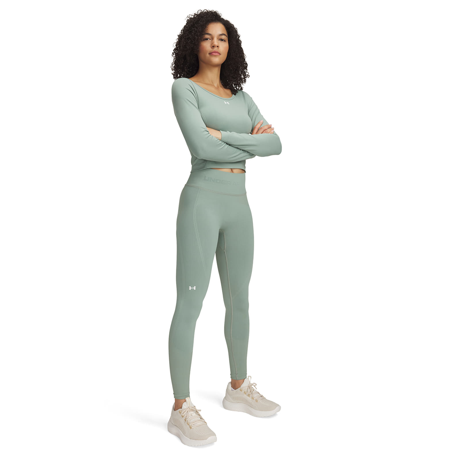 Leggings für Frauen Under Armour Vanish Seamless Legging Silica Green/ White