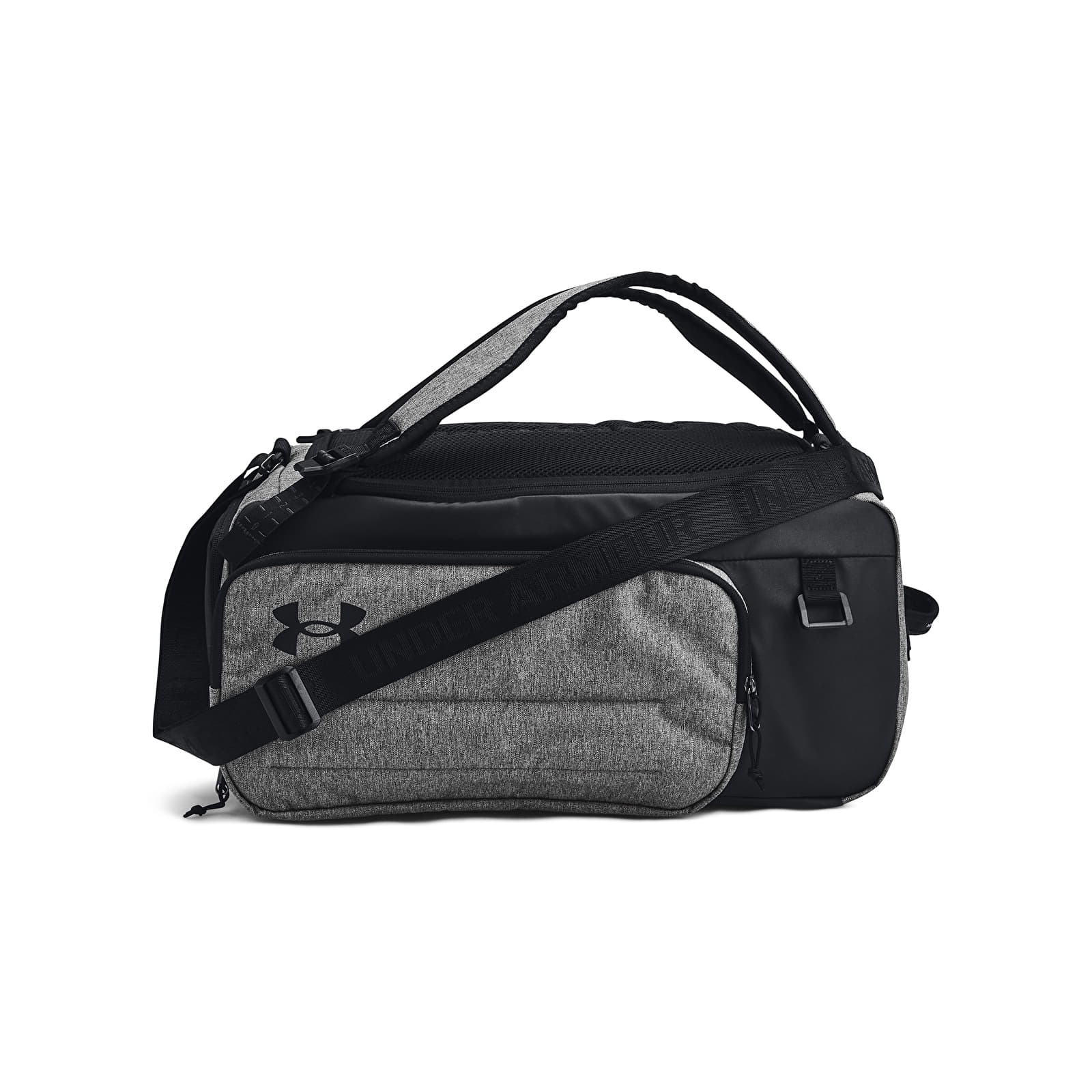 Duffle taske Under Armour Contain Duo SM BP Duffle Castlerock Medium Heather/ Black/ White