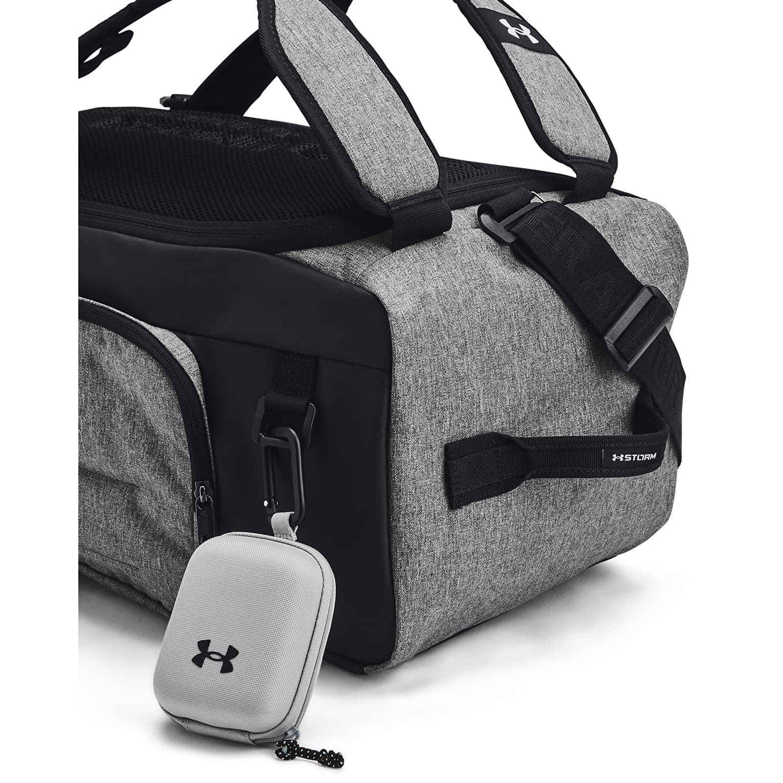 Duffle taske Under Armour Contain Duo SM BP Duffle Castlerock Medium Heather/ Black/ White
