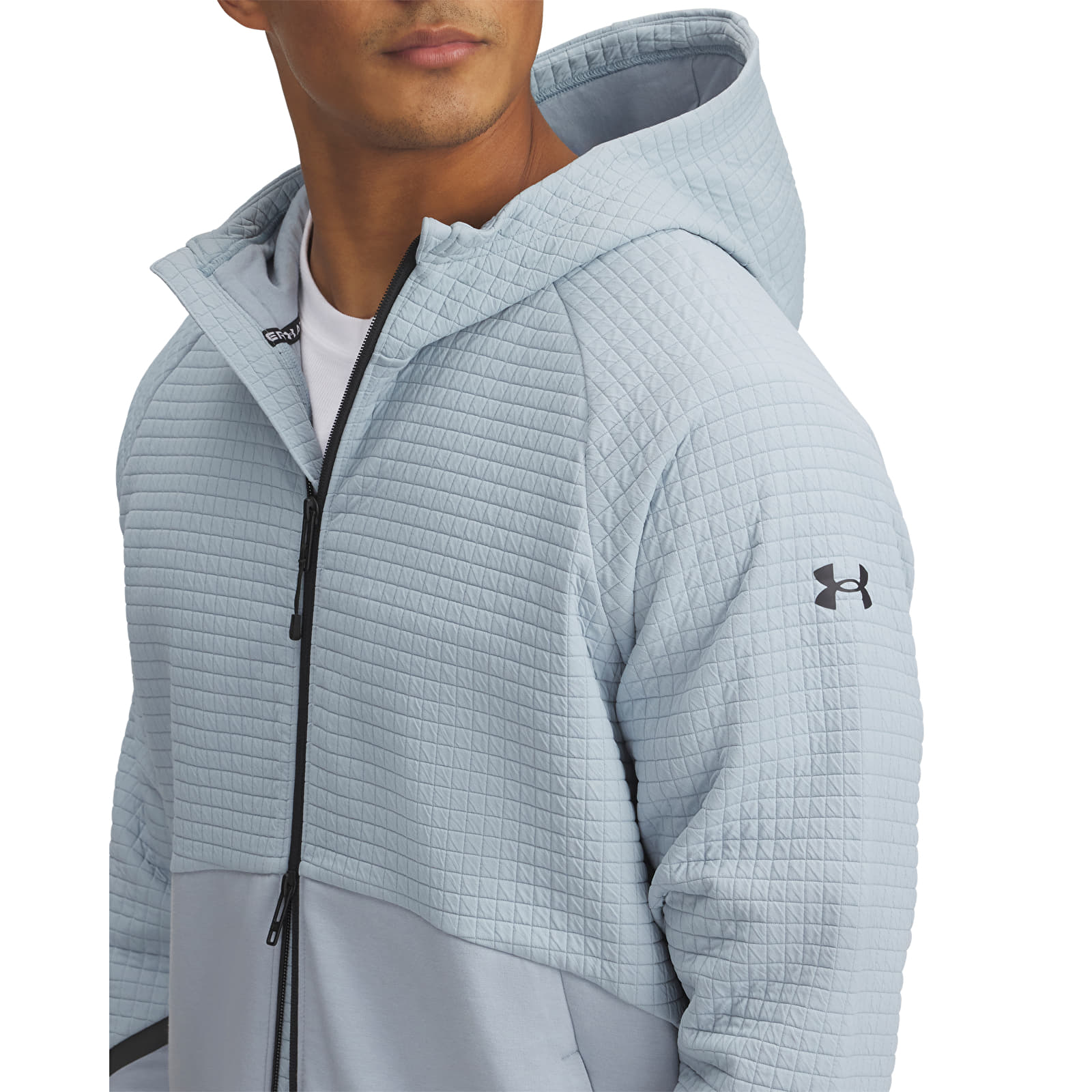Herren-Sweatshirts Under Armour Unstoppable Fleece Grid FZ Harbor Blue/ Black
