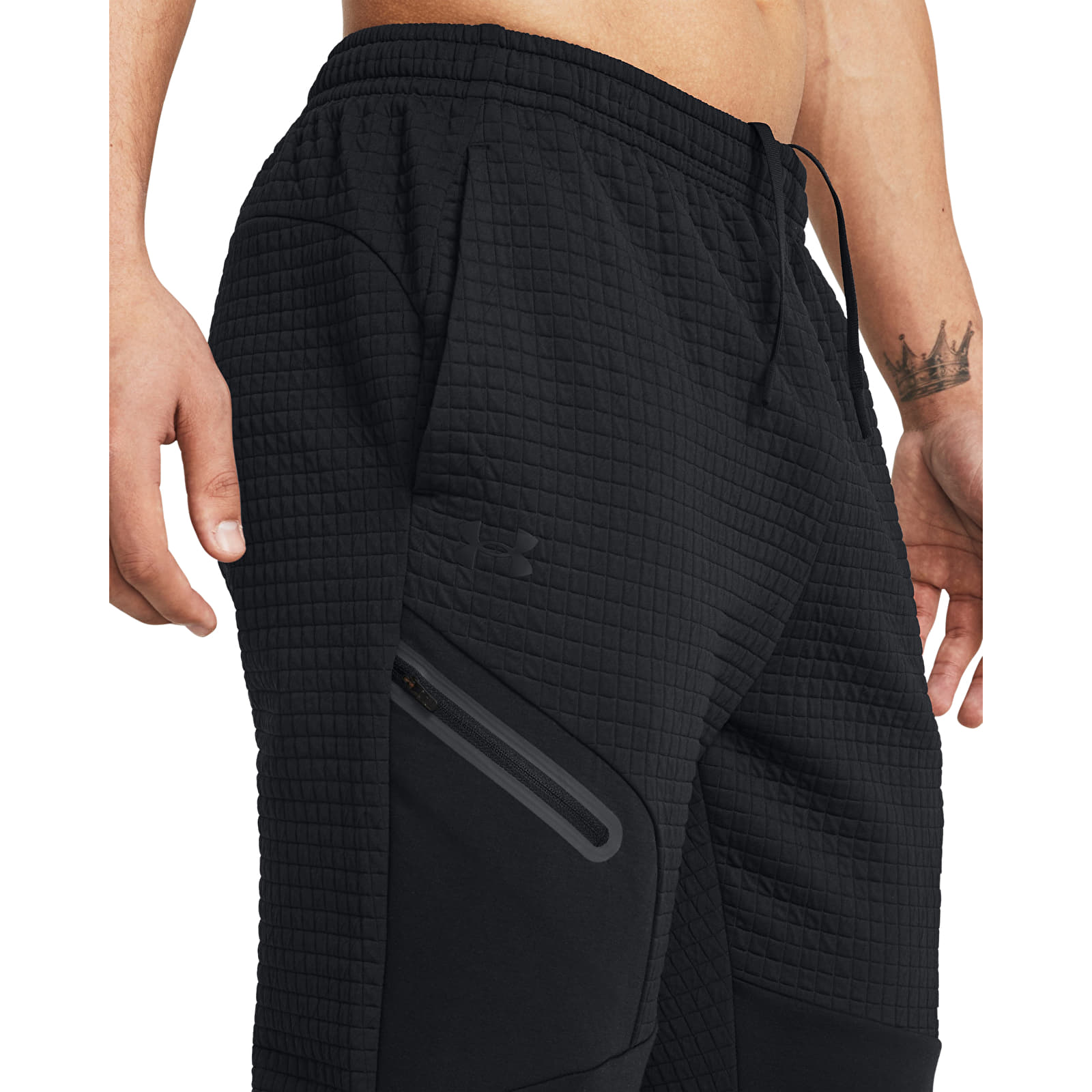Sudaderas de hombre Under Armour Unstoppable Fleece Grid Jrg Black/ Black