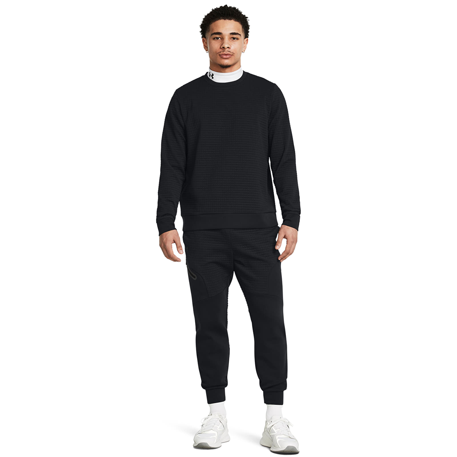 Sudaderas de hombre Under Armour Unstoppable Fleece Grid Jrg Black/ Black