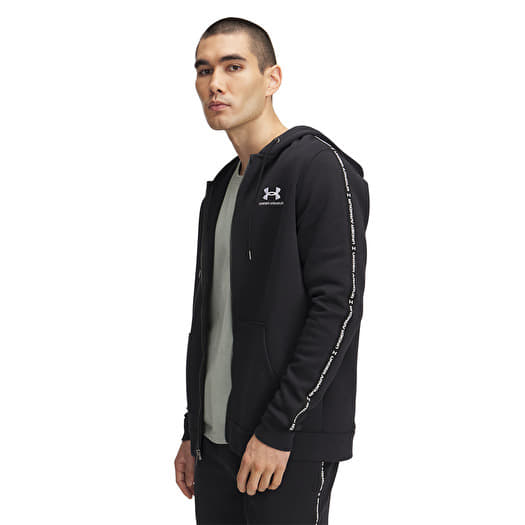 Sweat-shirt Under Armour Icon Fleece FZ Taping Black/ White