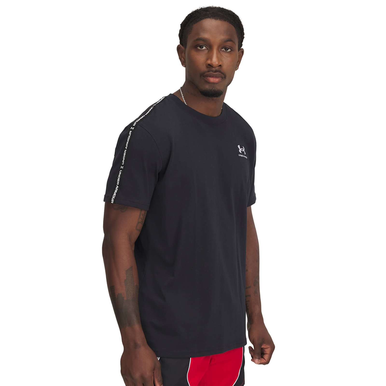 Tricou Under Armour Icon HWT Tee Taping Black/ White S