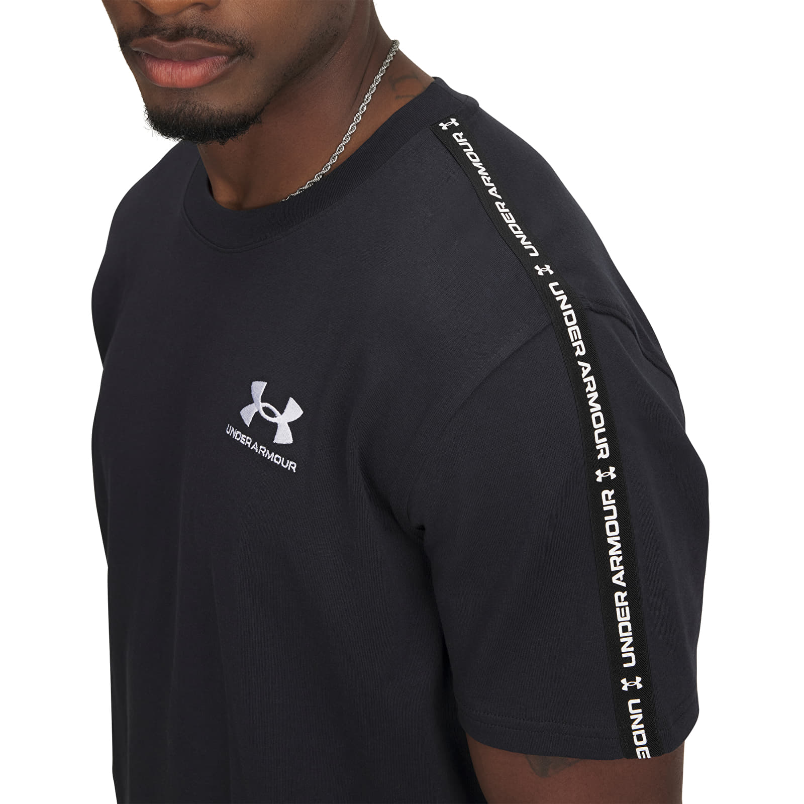 Camisetas hombre Under Armour Icon HWT Tee Taping Black/ White