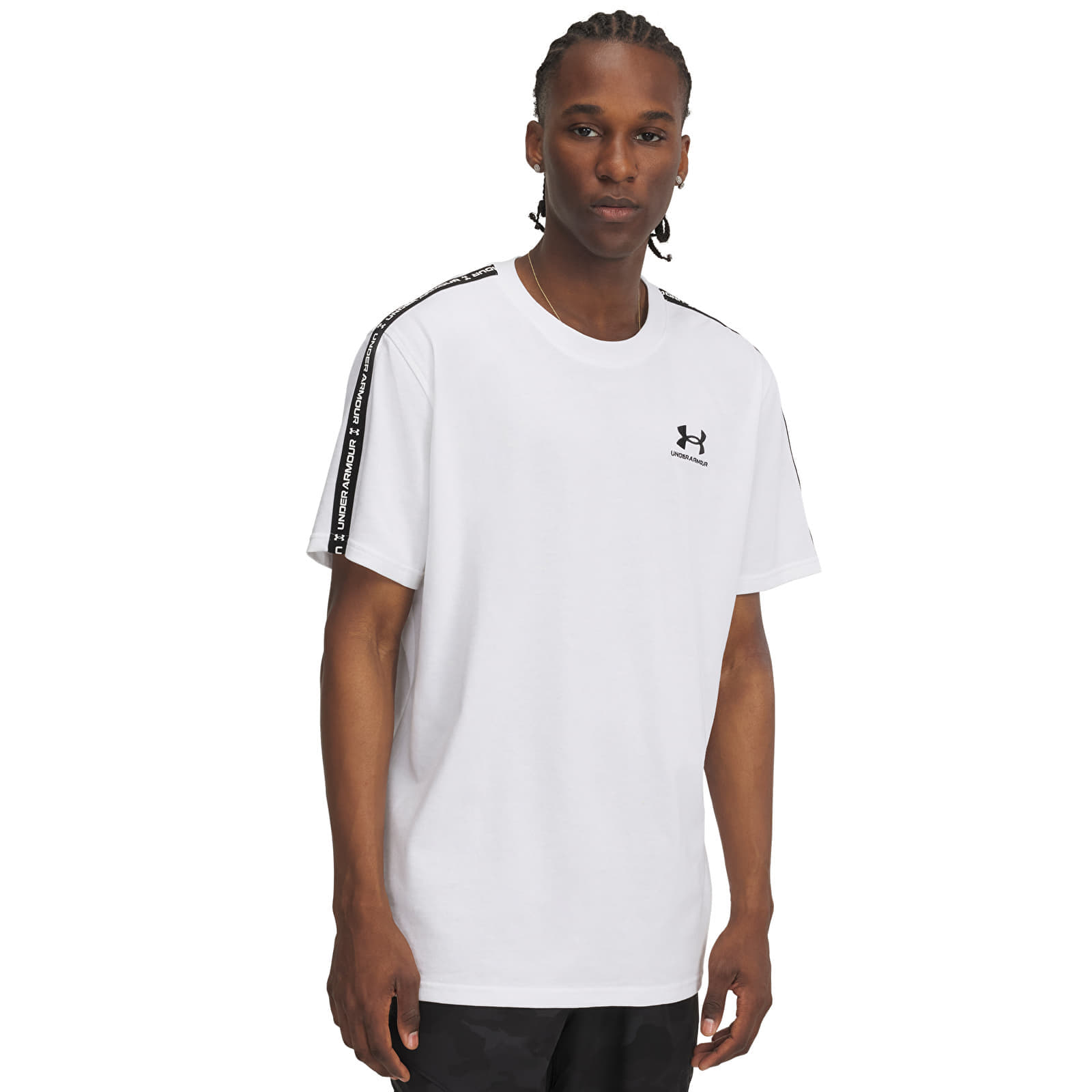 Tricou Under Armour Icon HWT Tee Taping White/ Black L
